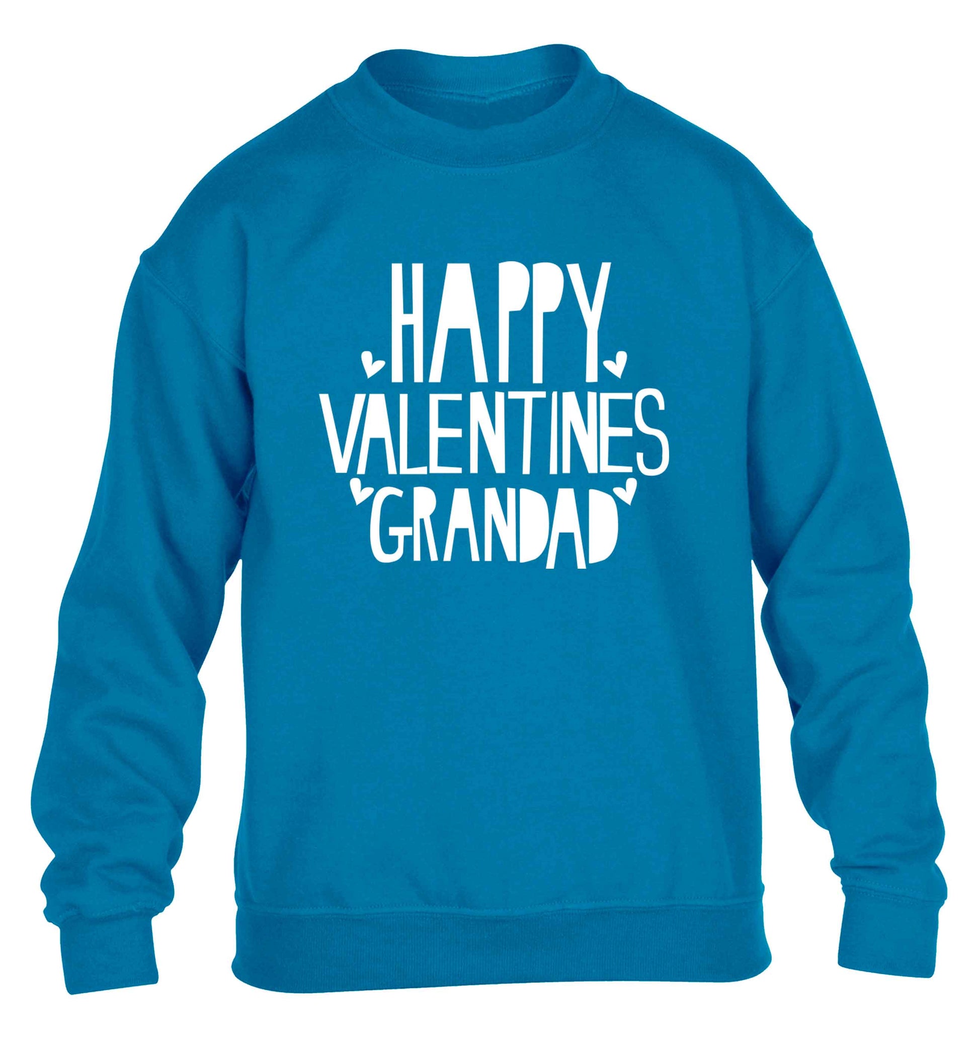 Happy valentines grandad children's blue sweater 12-13 Years