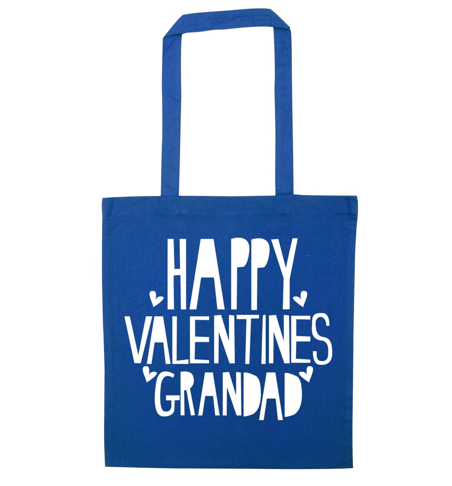 Happy valentines grandad blue tote bag