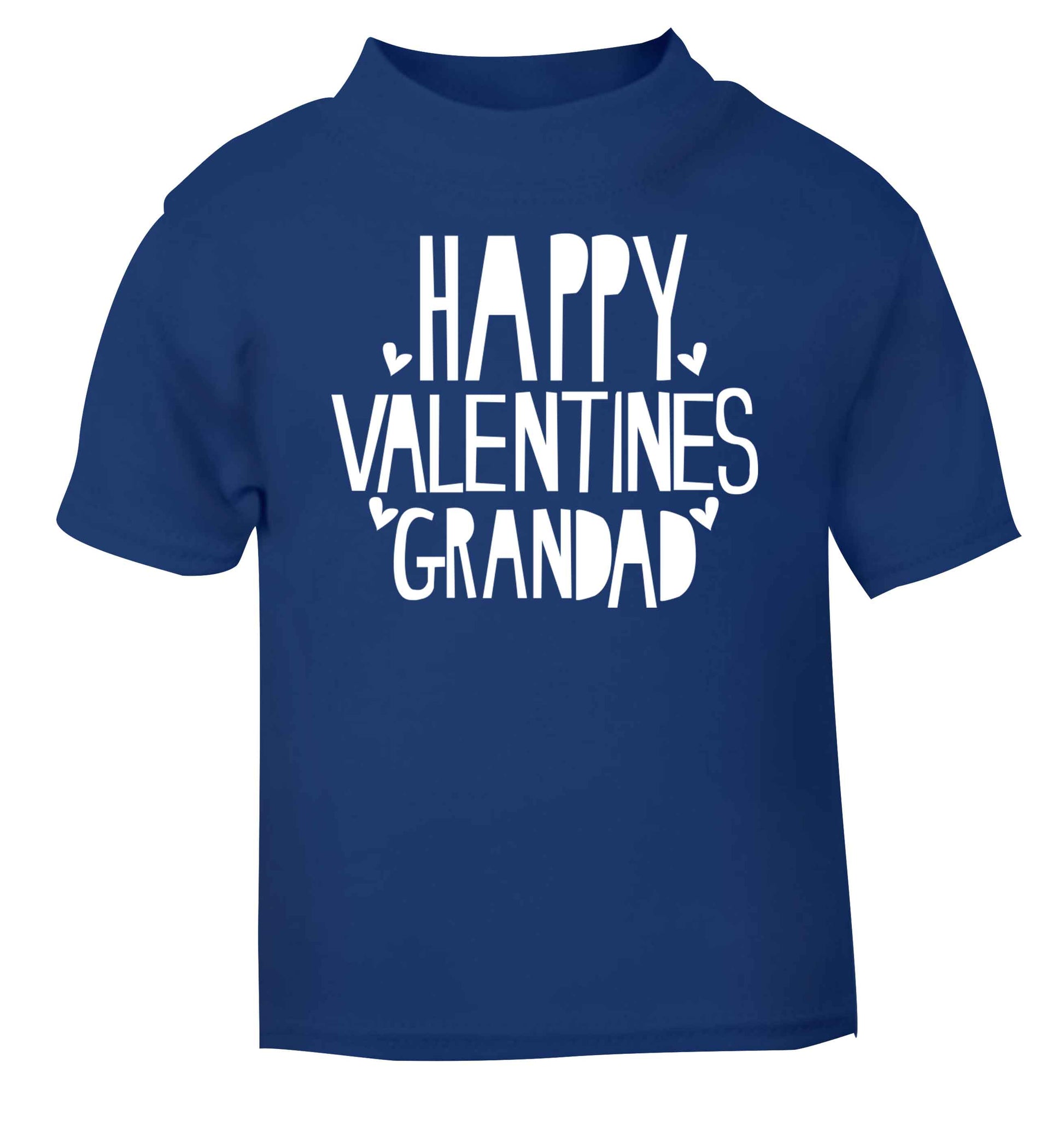 Happy valentines grandad blue baby toddler Tshirt 2 Years