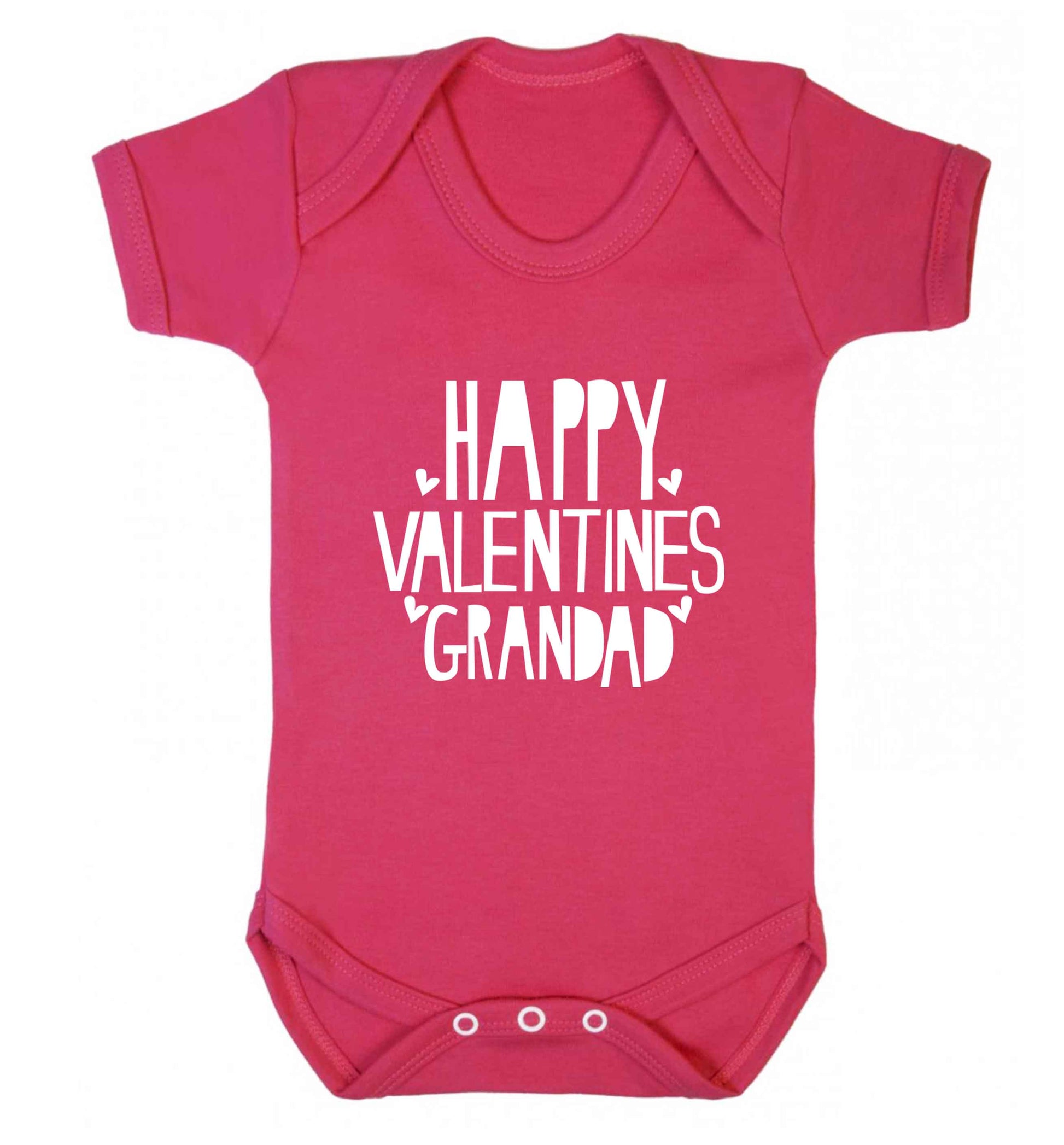 Happy valentines grandad baby vest dark pink 18-24 months