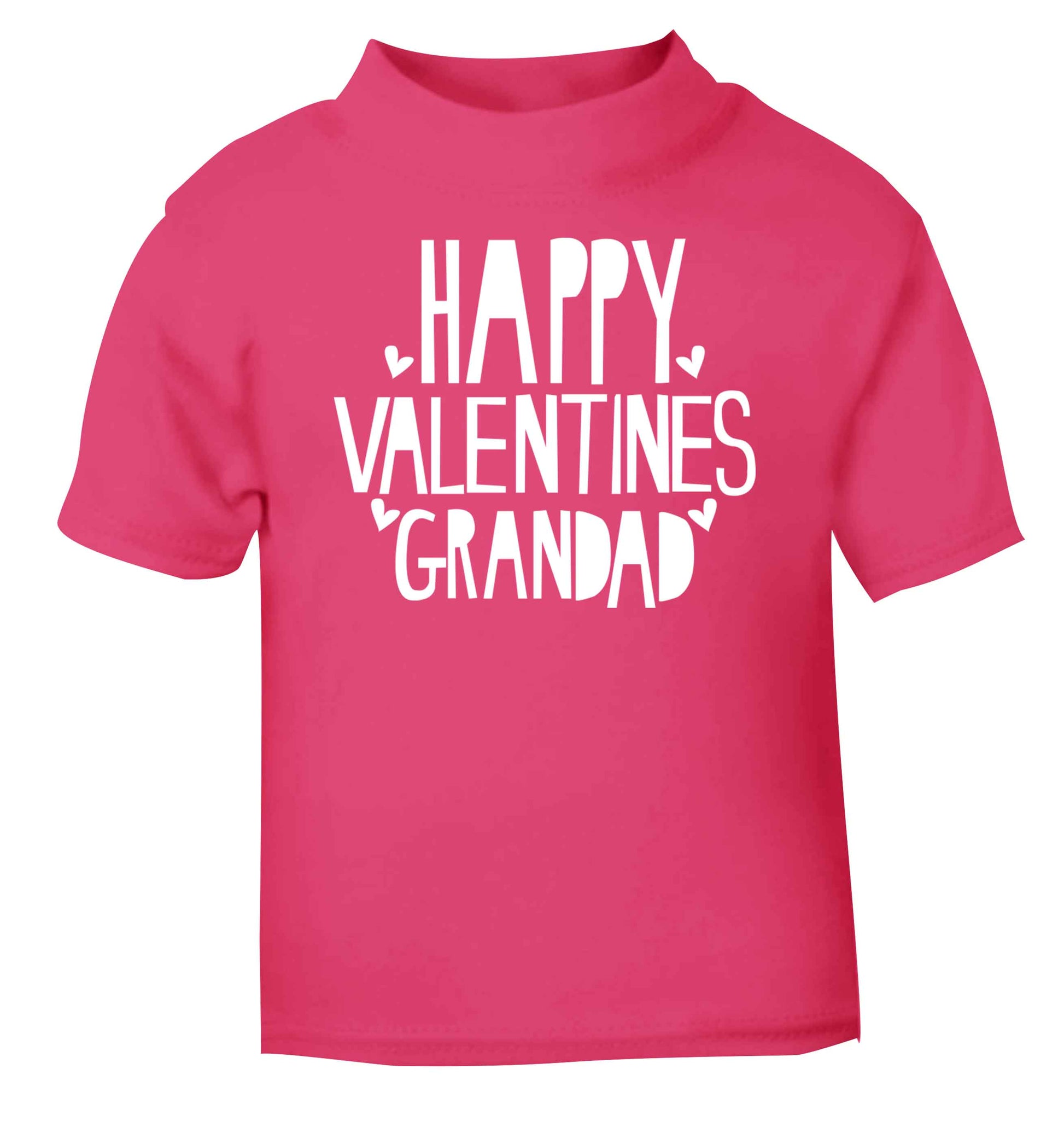 Happy valentines grandad pink baby toddler Tshirt 2 Years