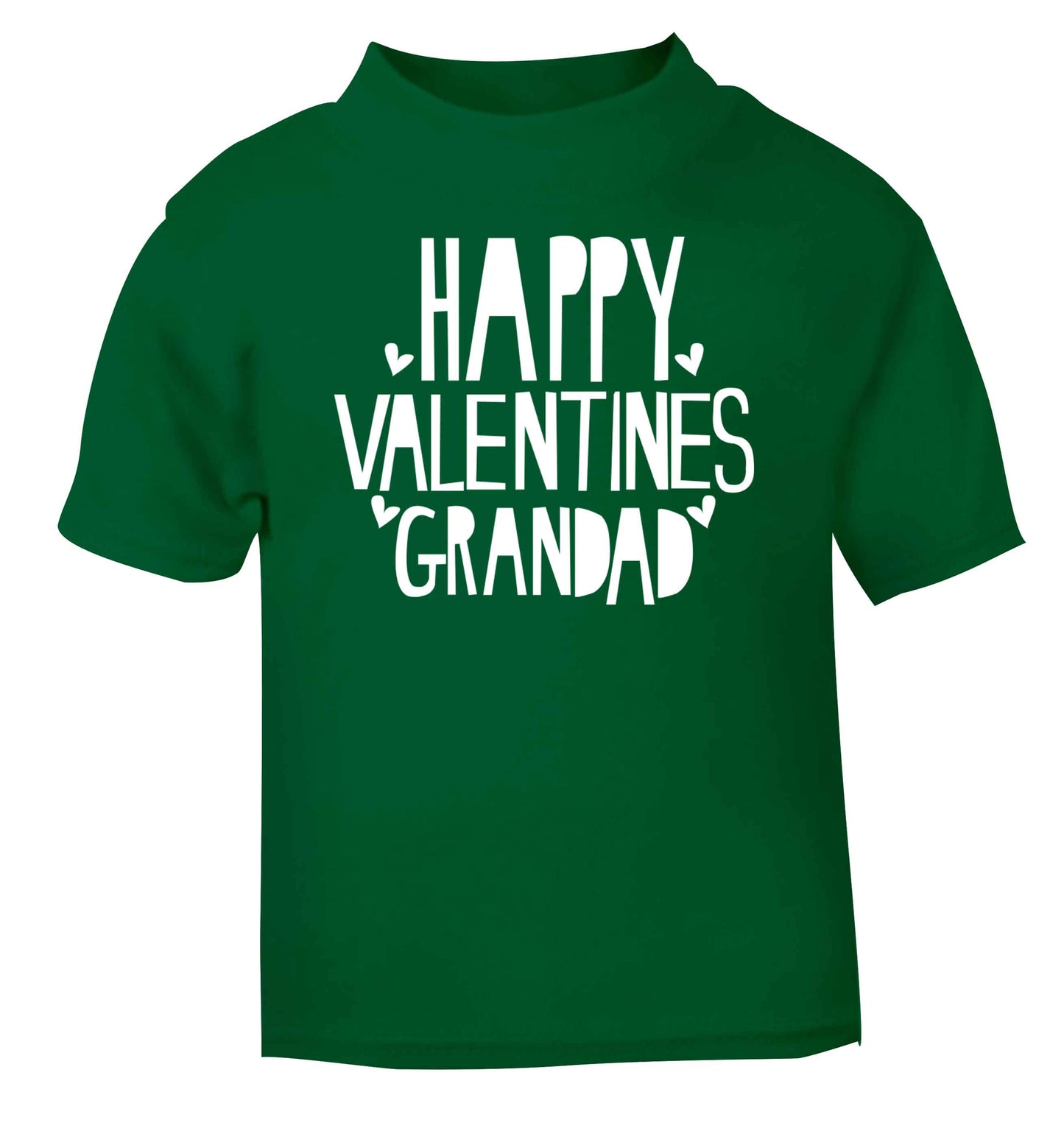 Happy valentines grandad green baby toddler Tshirt 2 Years