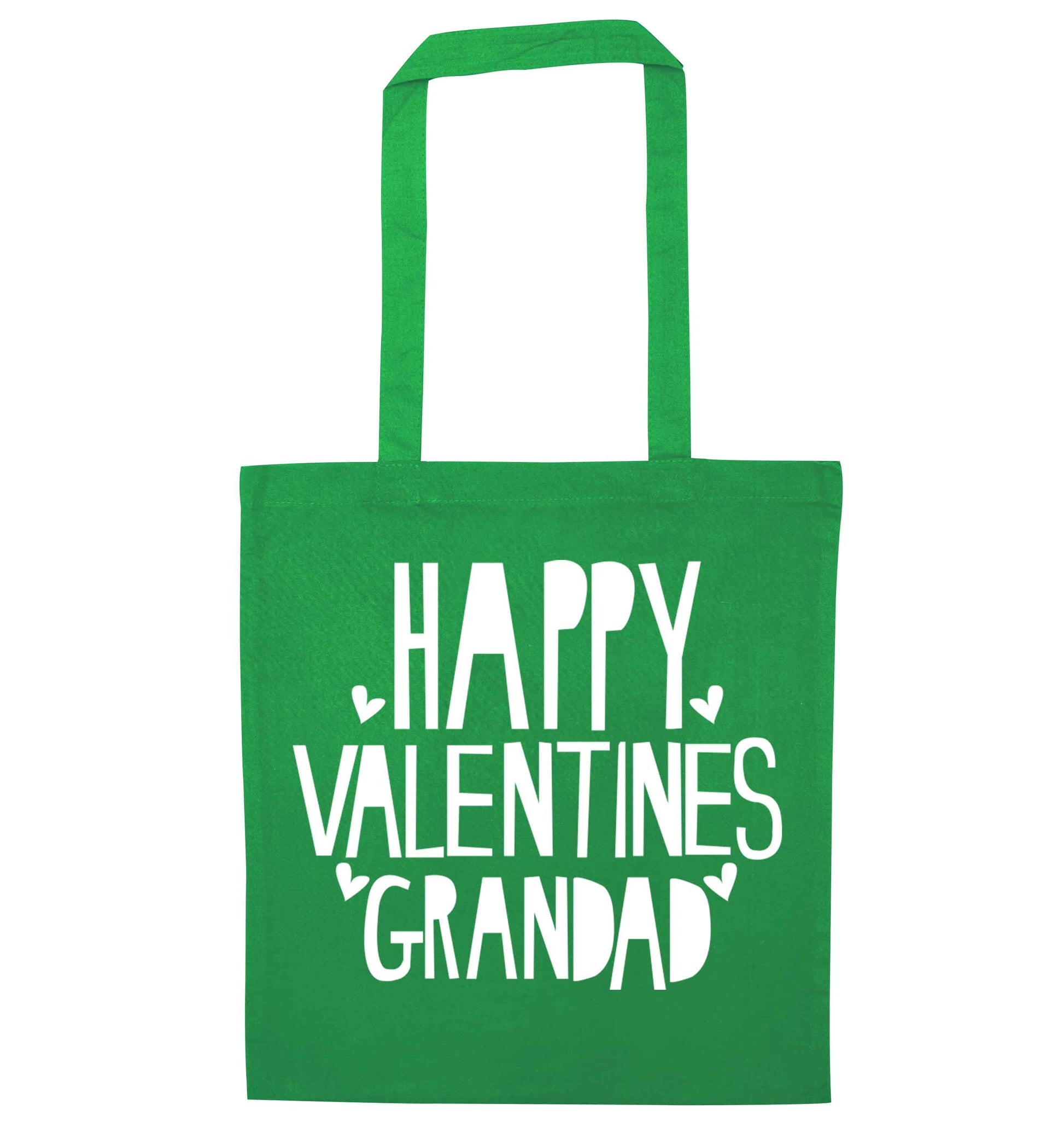 Happy valentines grandad green tote bag