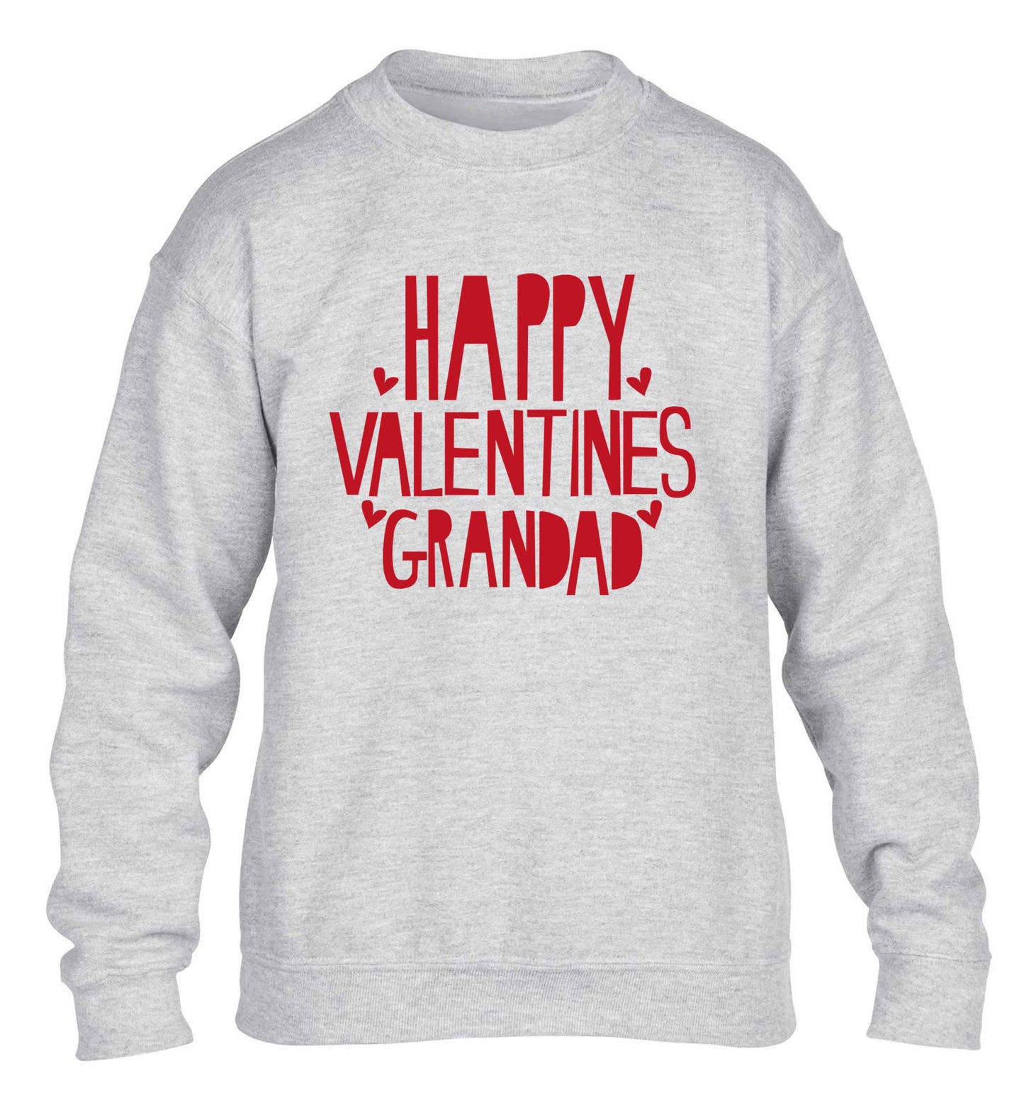 Happy valentines grandad children's grey sweater 12-13 Years