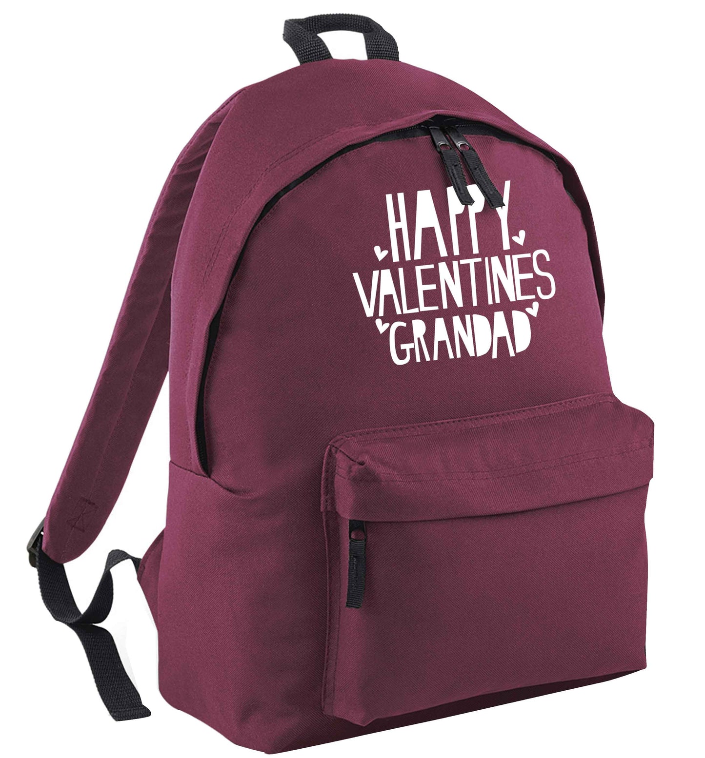 Happy valentines grandad black childrens backpack