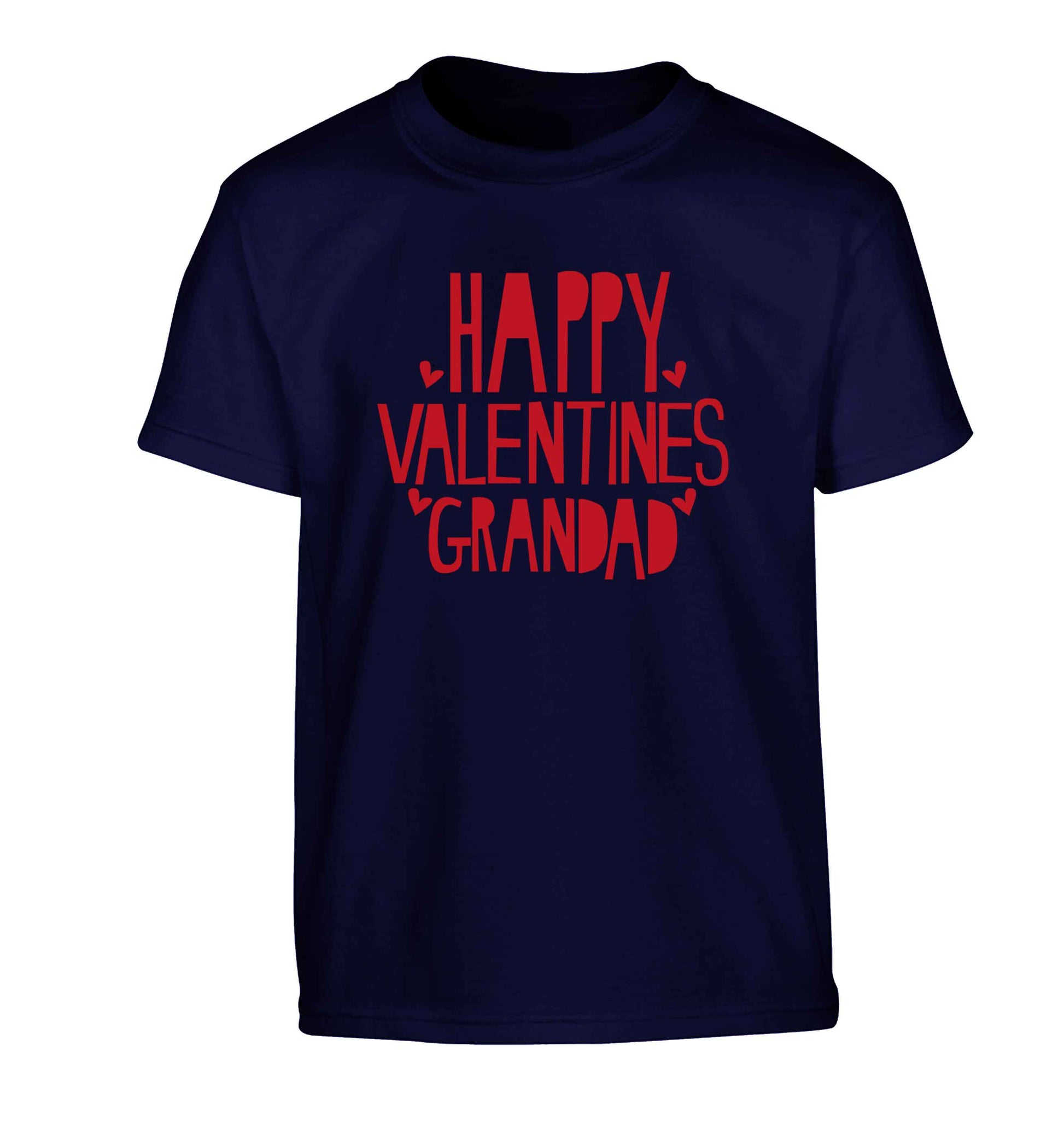 Happy valentines grandad Children's navy Tshirt 12-13 Years