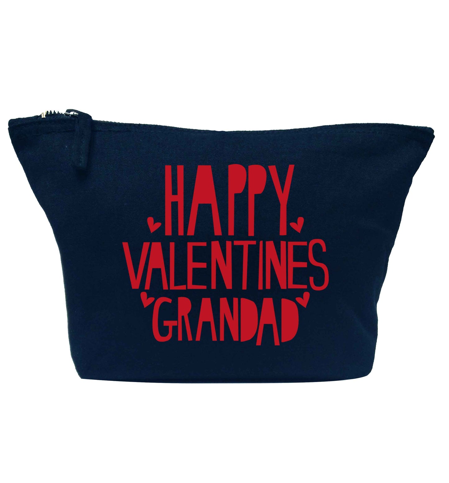 Happy valentines grandad navy makeup bag
