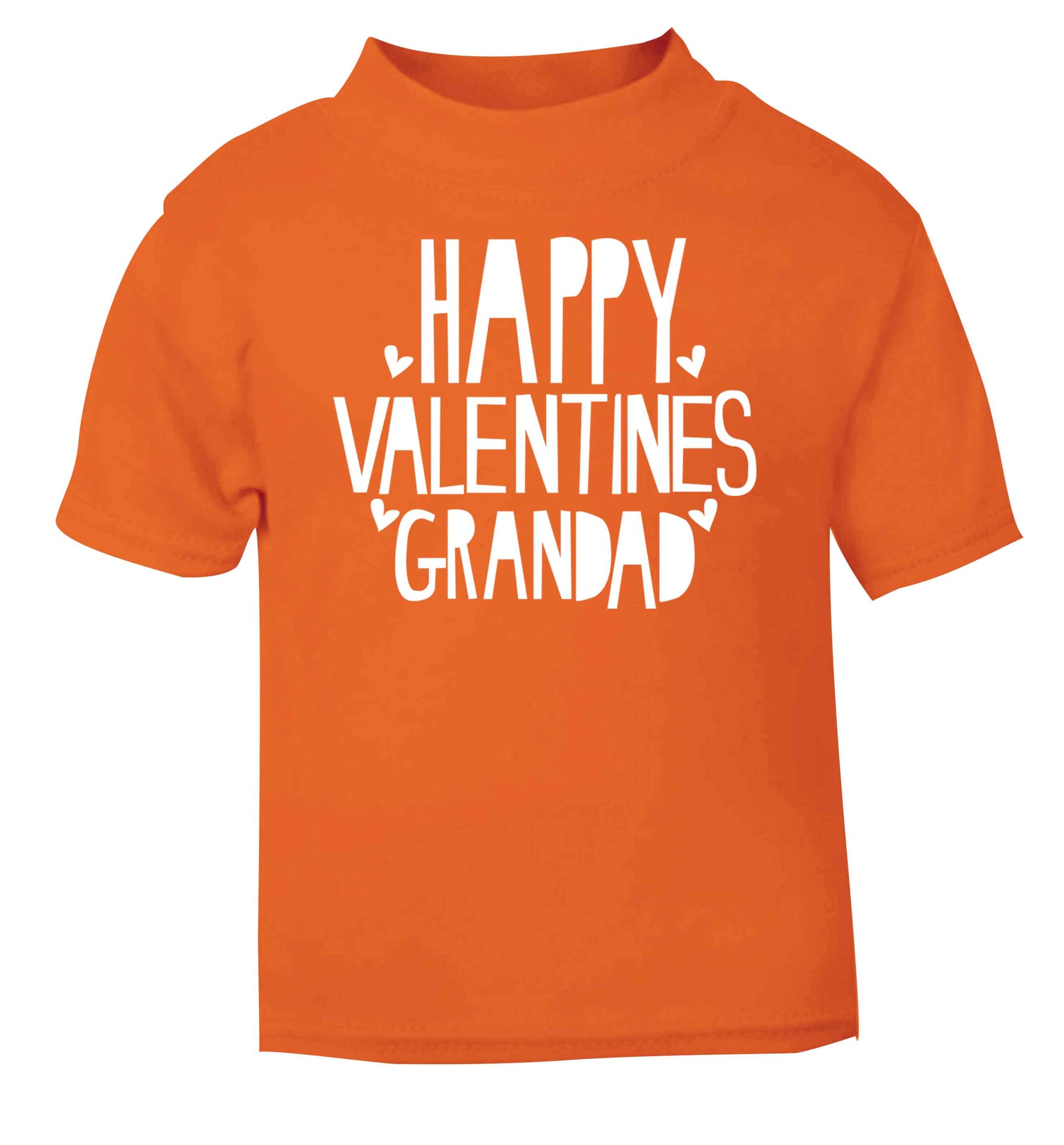 Happy valentines grandad orange baby toddler Tshirt 2 Years