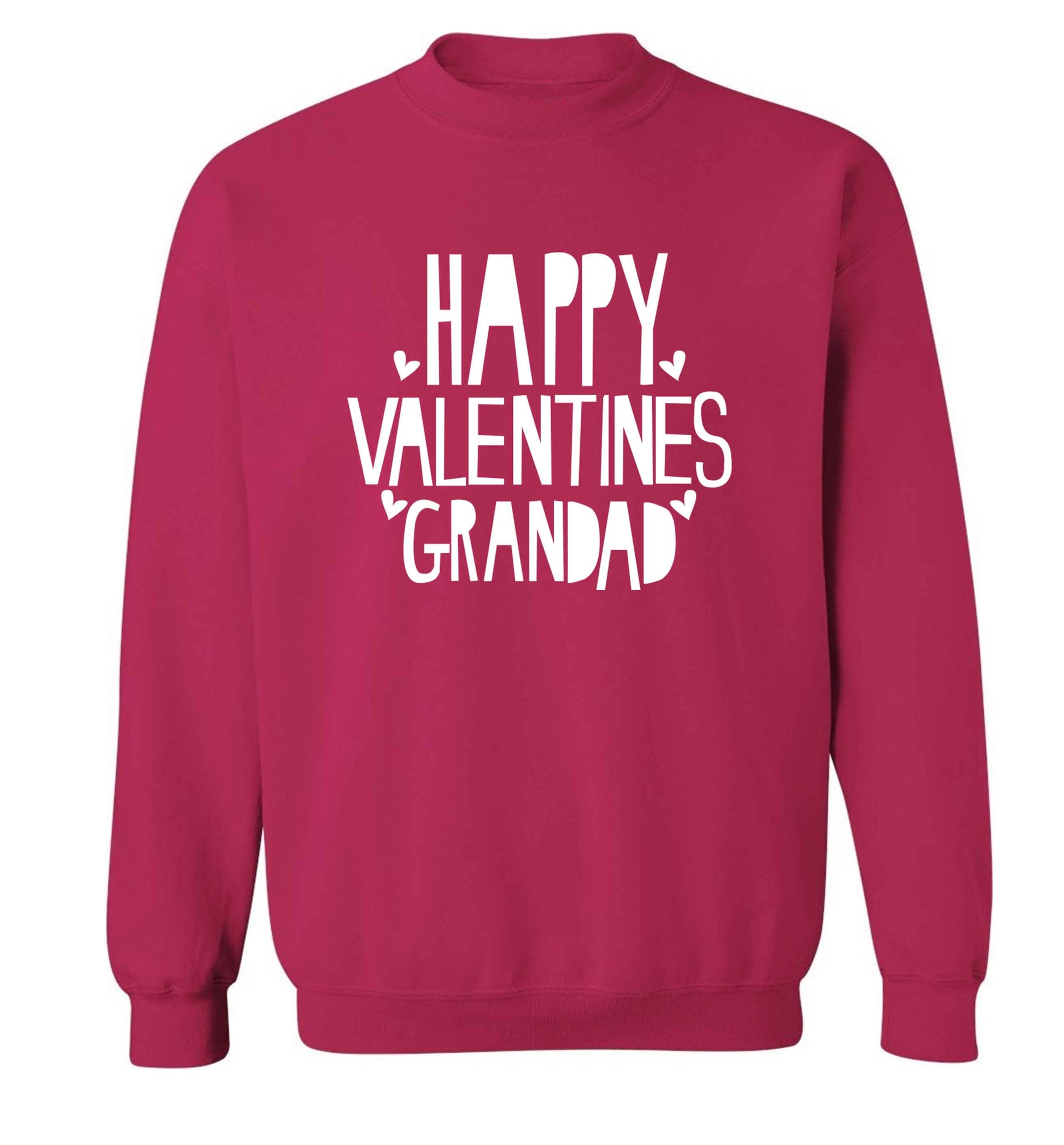 Happy valentines grandad adult's unisex pink sweater 2XL