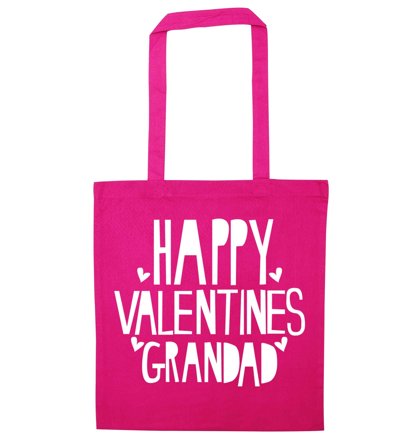 Happy valentines grandad pink tote bag