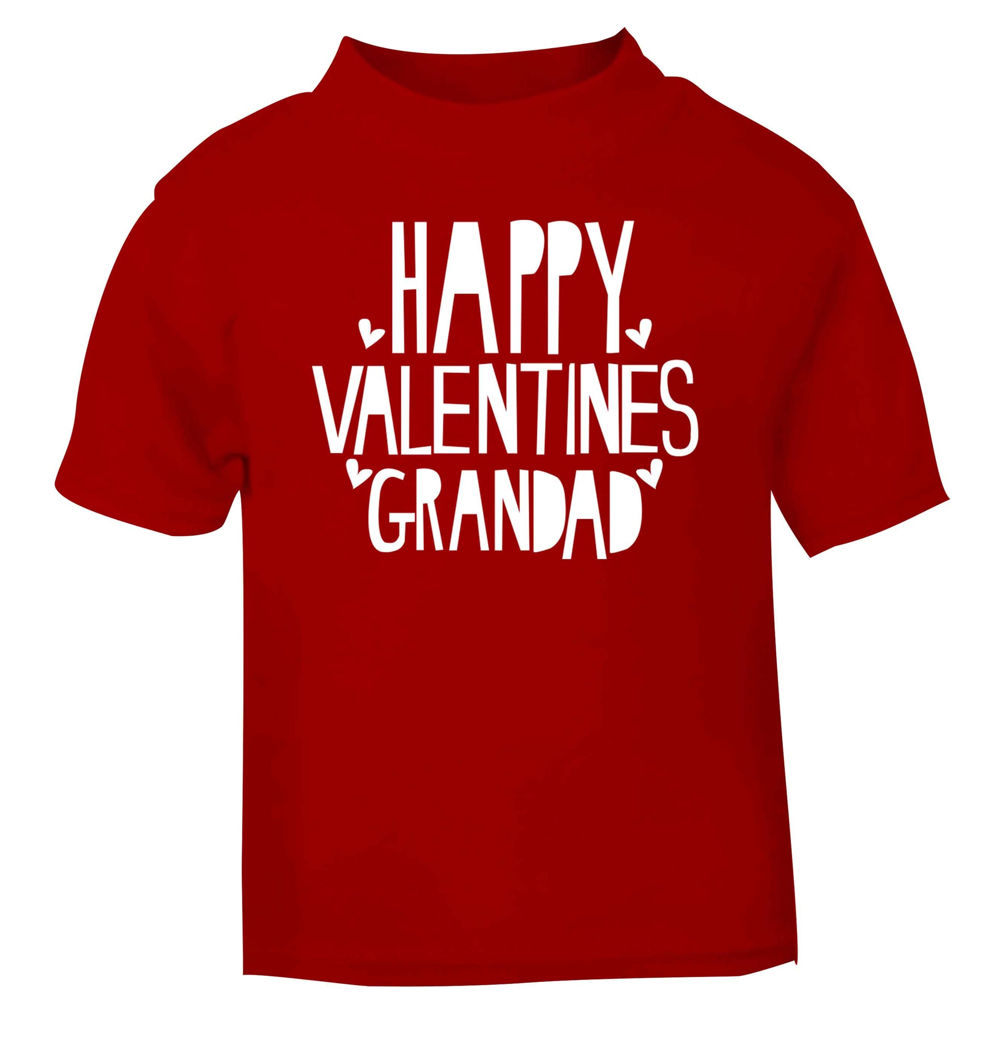 Happy valentines grandad red baby toddler Tshirt 2 Years