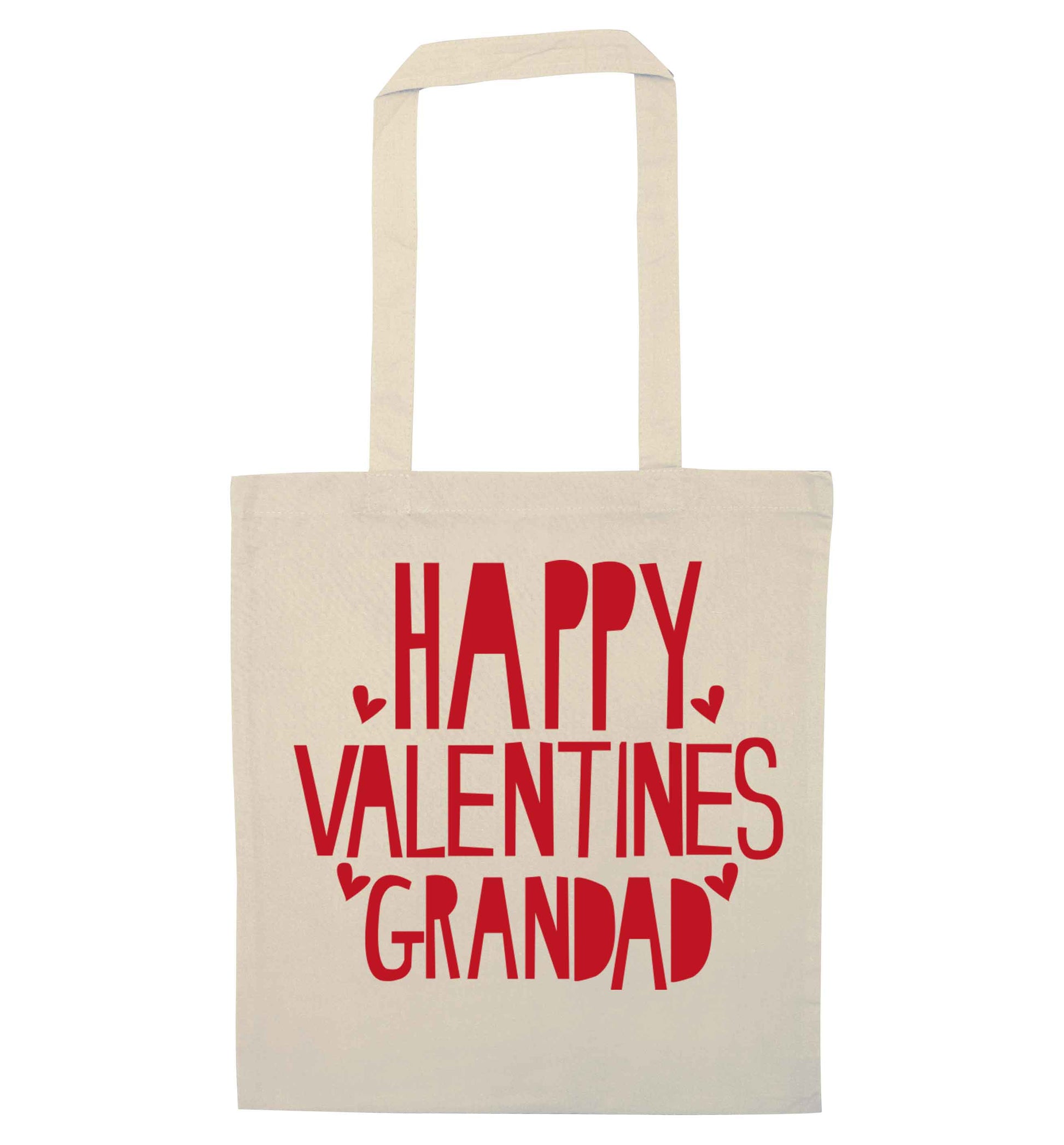 Happy valentines grandad natural tote bag