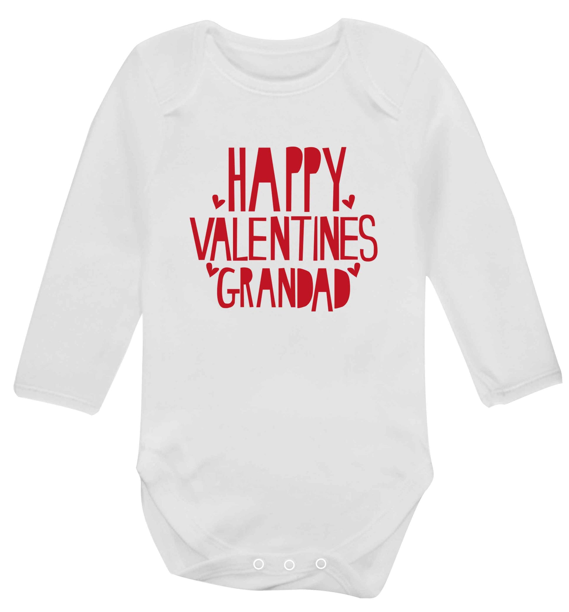 Happy valentines grandad baby vest long sleeved white 6-12 months