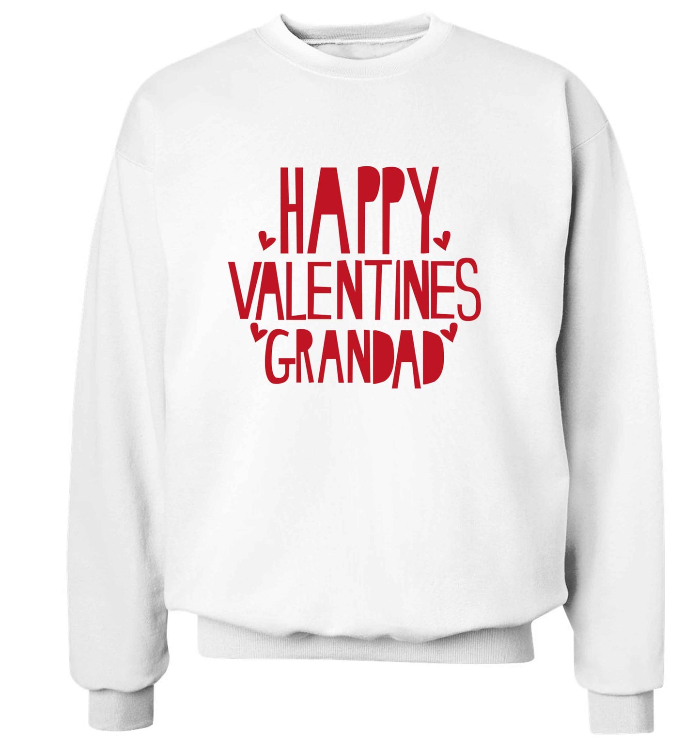 Happy valentines grandad adult's unisex white sweater 2XL