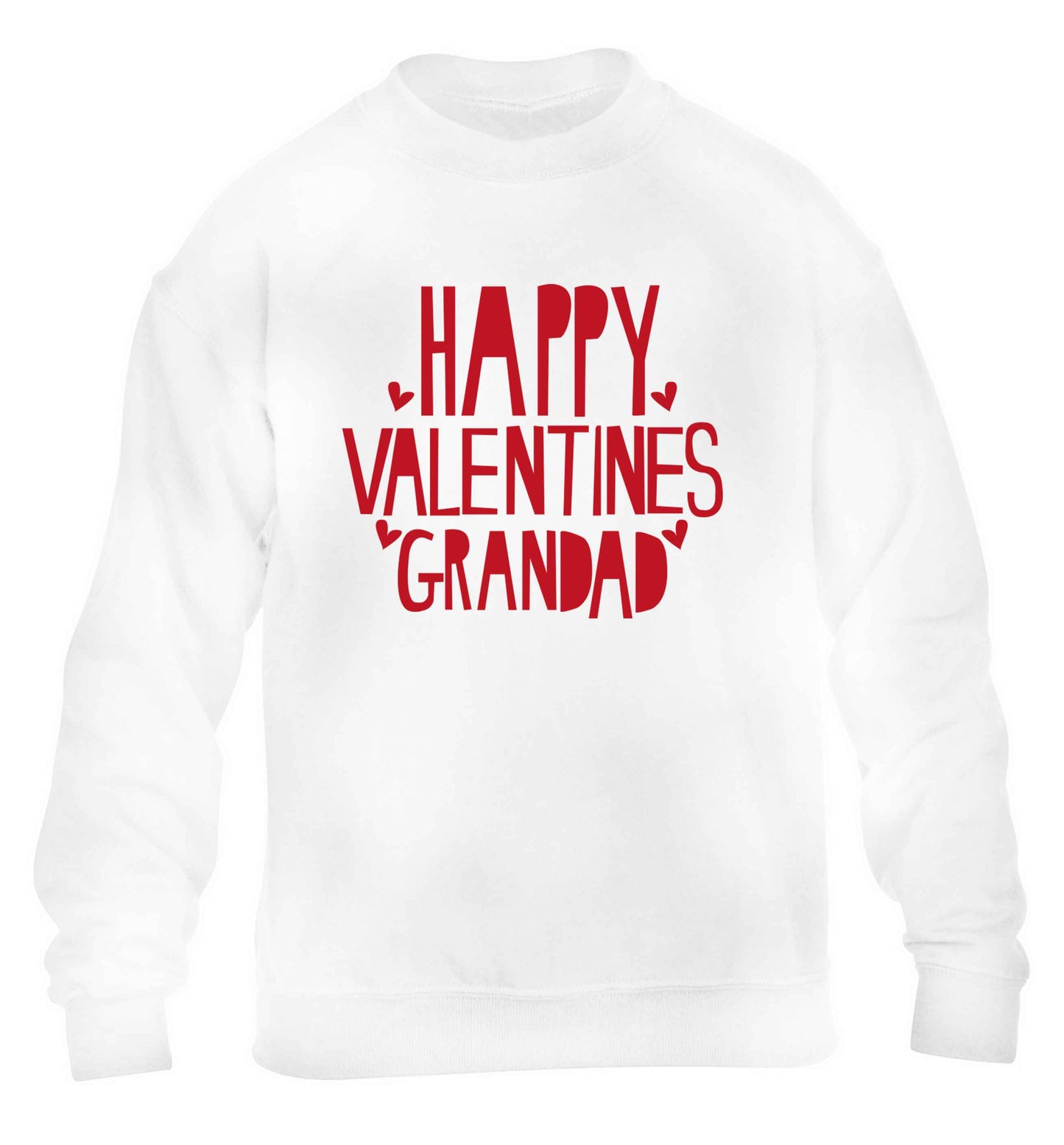Happy valentines grandad children's white sweater 12-13 Years