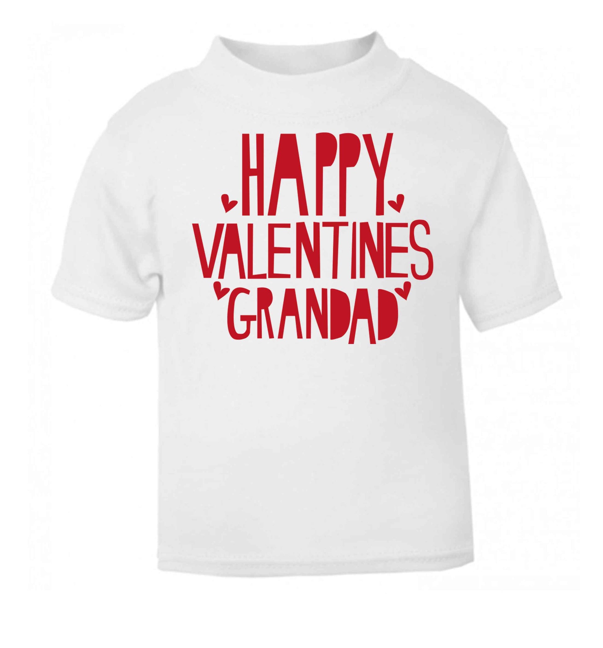 Happy valentines grandad white baby toddler Tshirt 2 Years