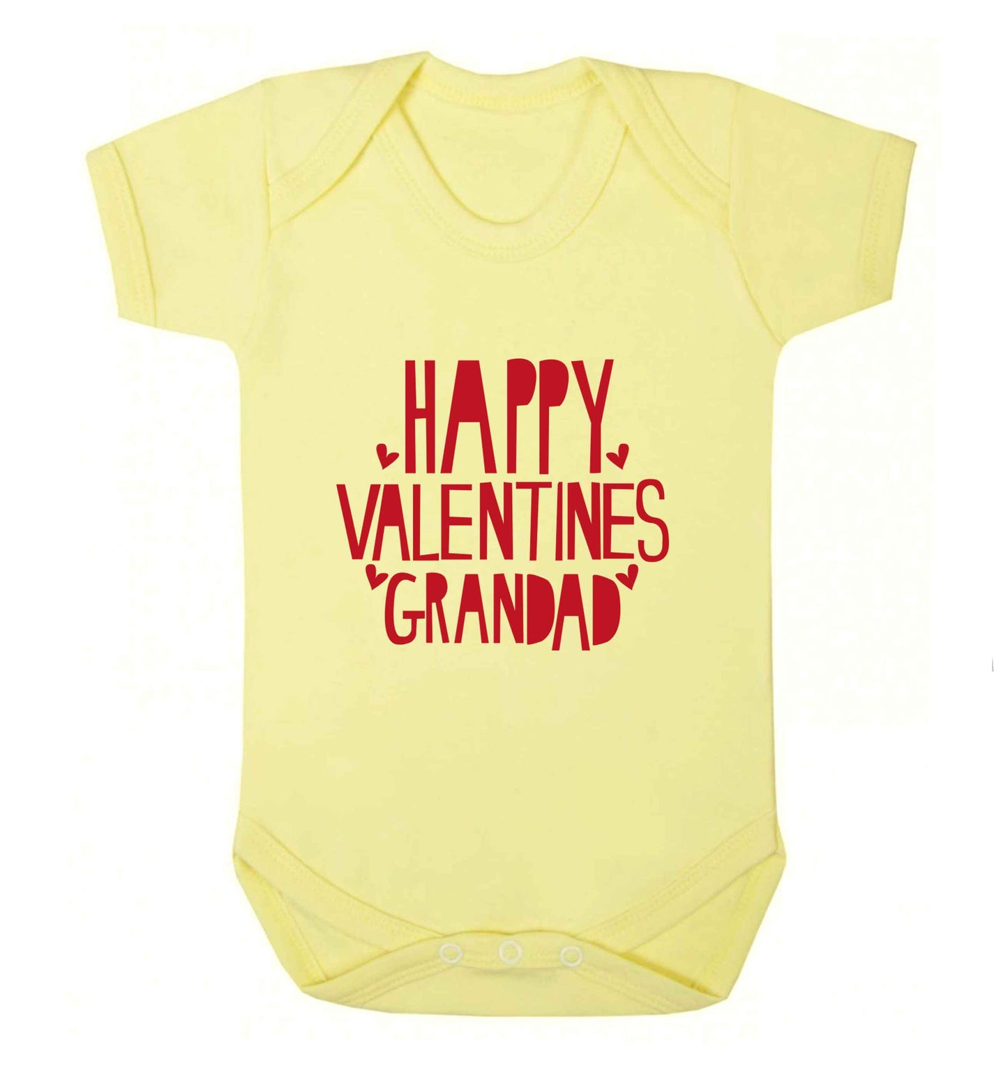 Happy valentines grandad baby vest pale yellow 18-24 months
