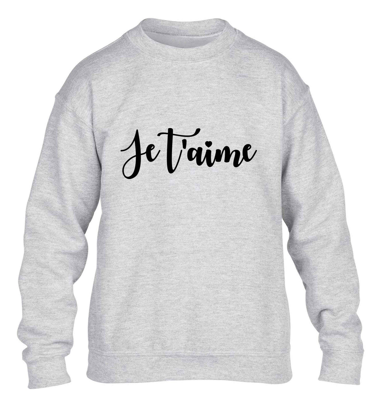 Je t'aime children's grey sweater 12-13 Years