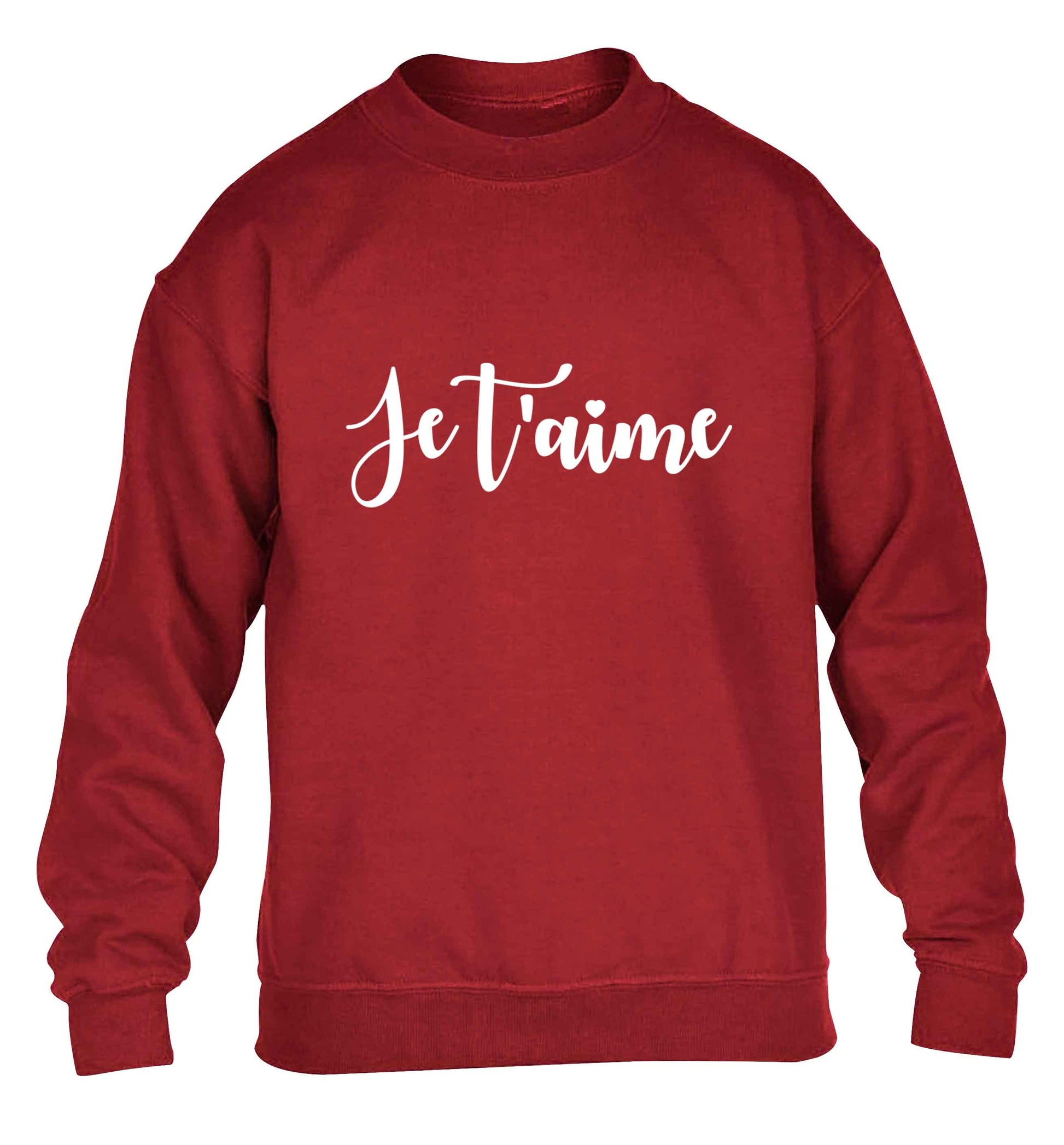 Je t'aime children's grey sweater 12-13 Years