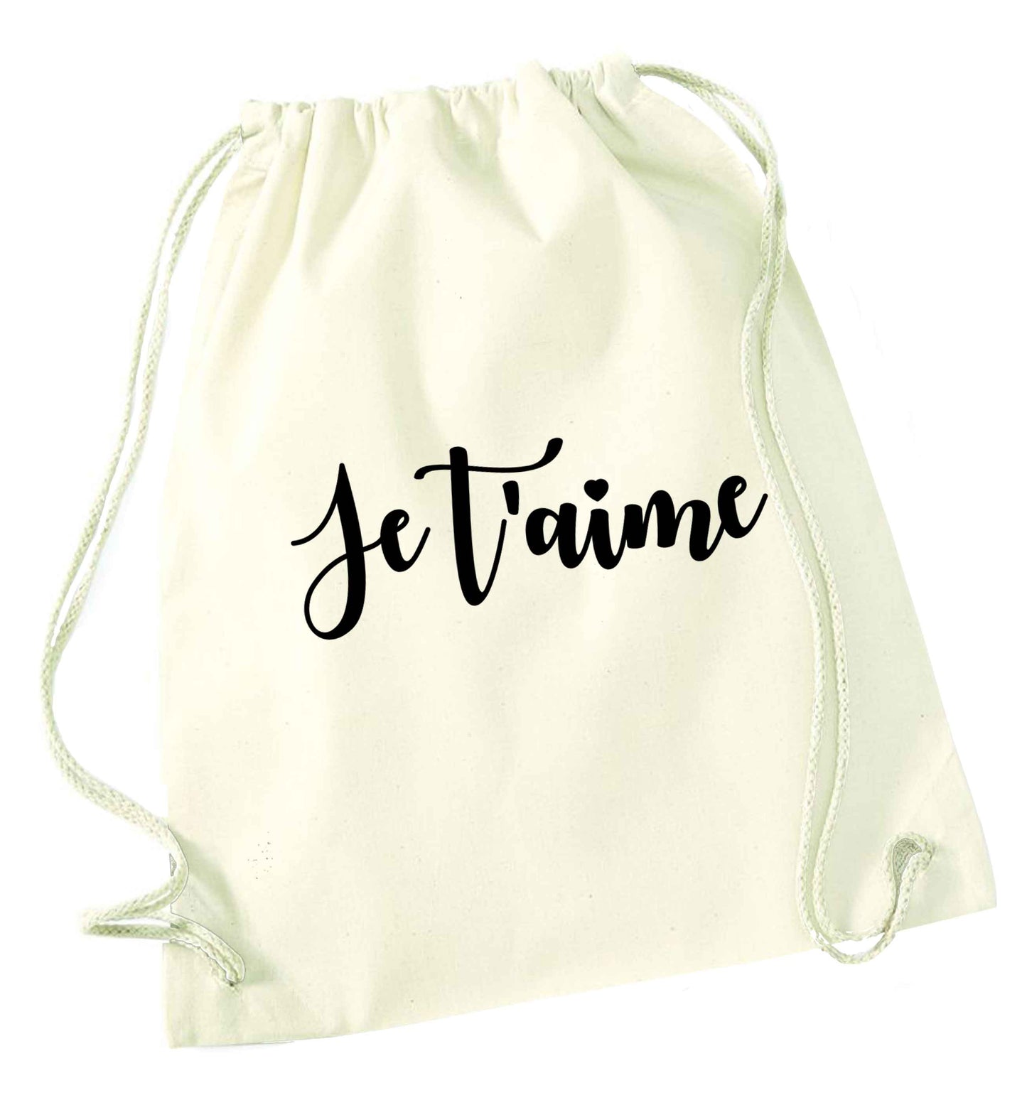 Je t'aime natural drawstring bag