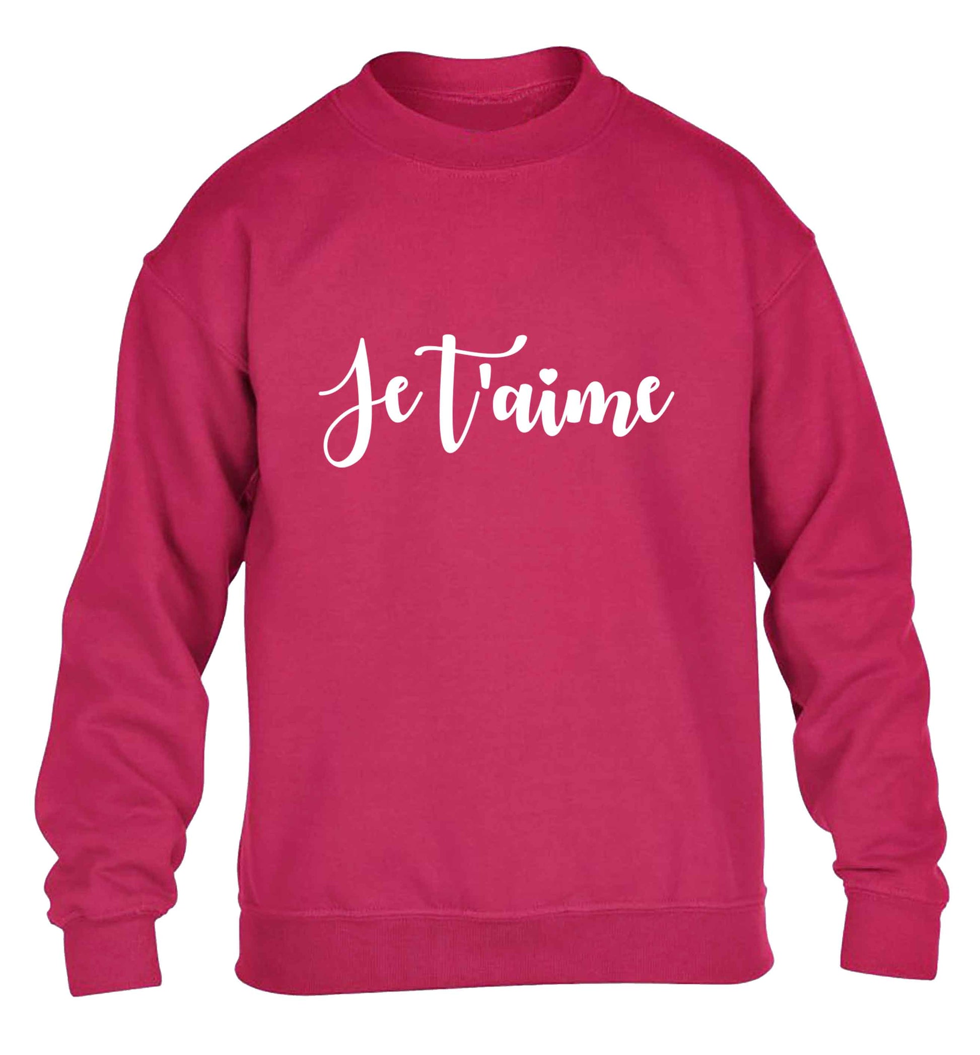 Je t'aime children's pink sweater 12-13 Years