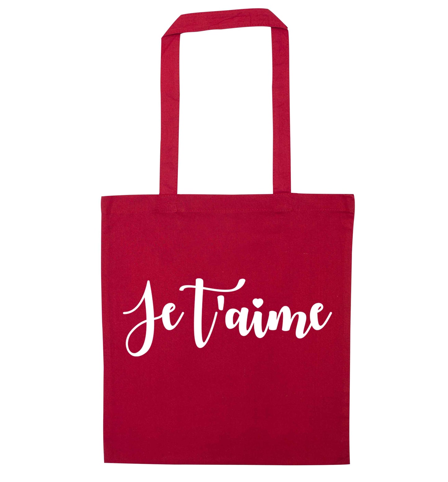 Je t'aime red tote bag
