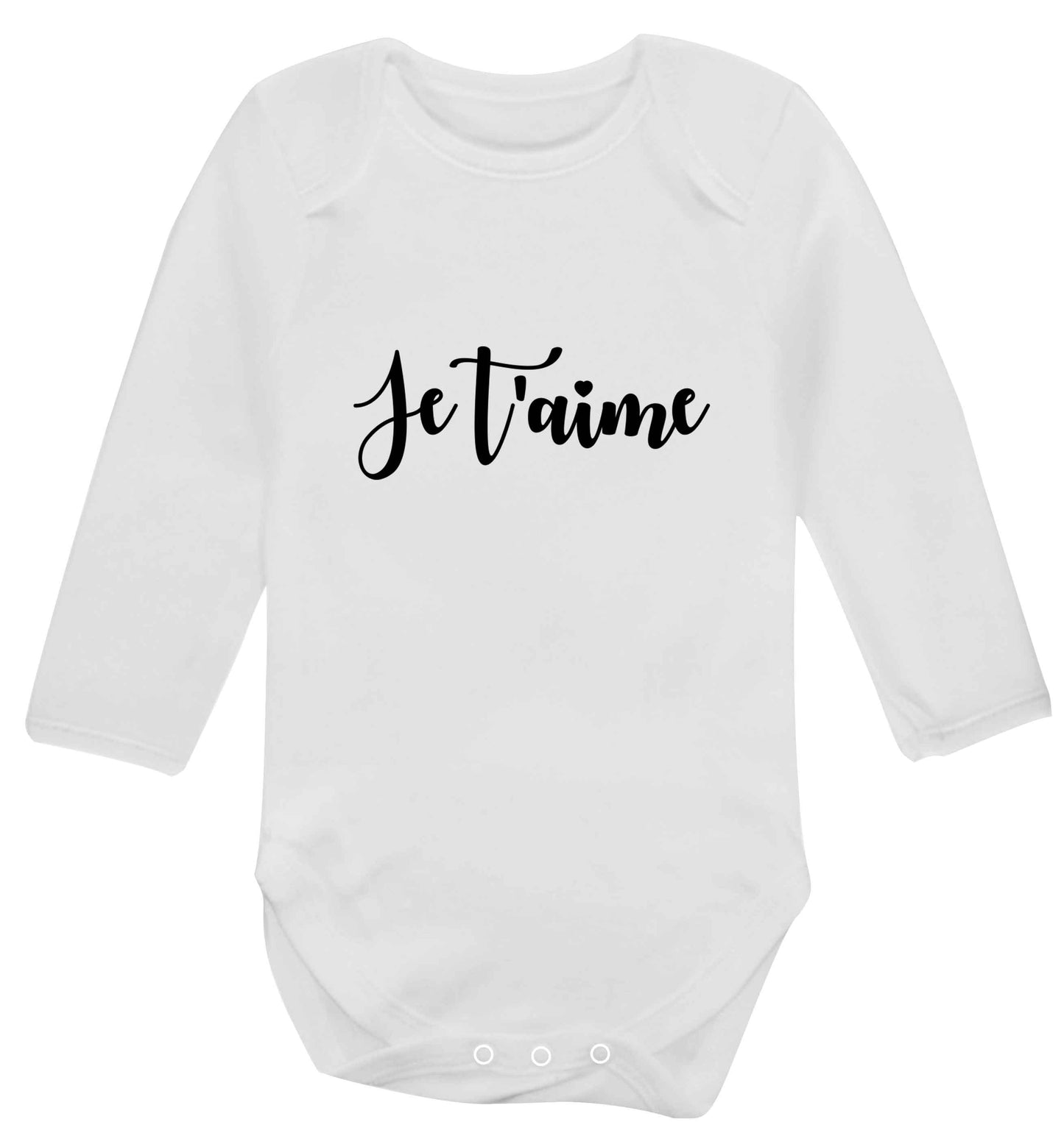 Je t'aime baby vest long sleeved white 6-12 months