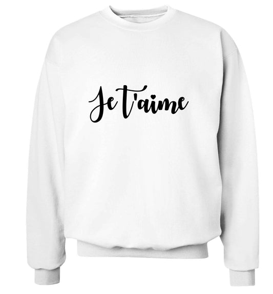 Je t'aime adult's unisex white sweater 2XL