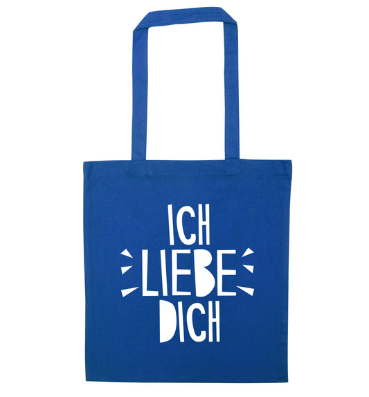Ich liebe dich - I love you blue tote bag