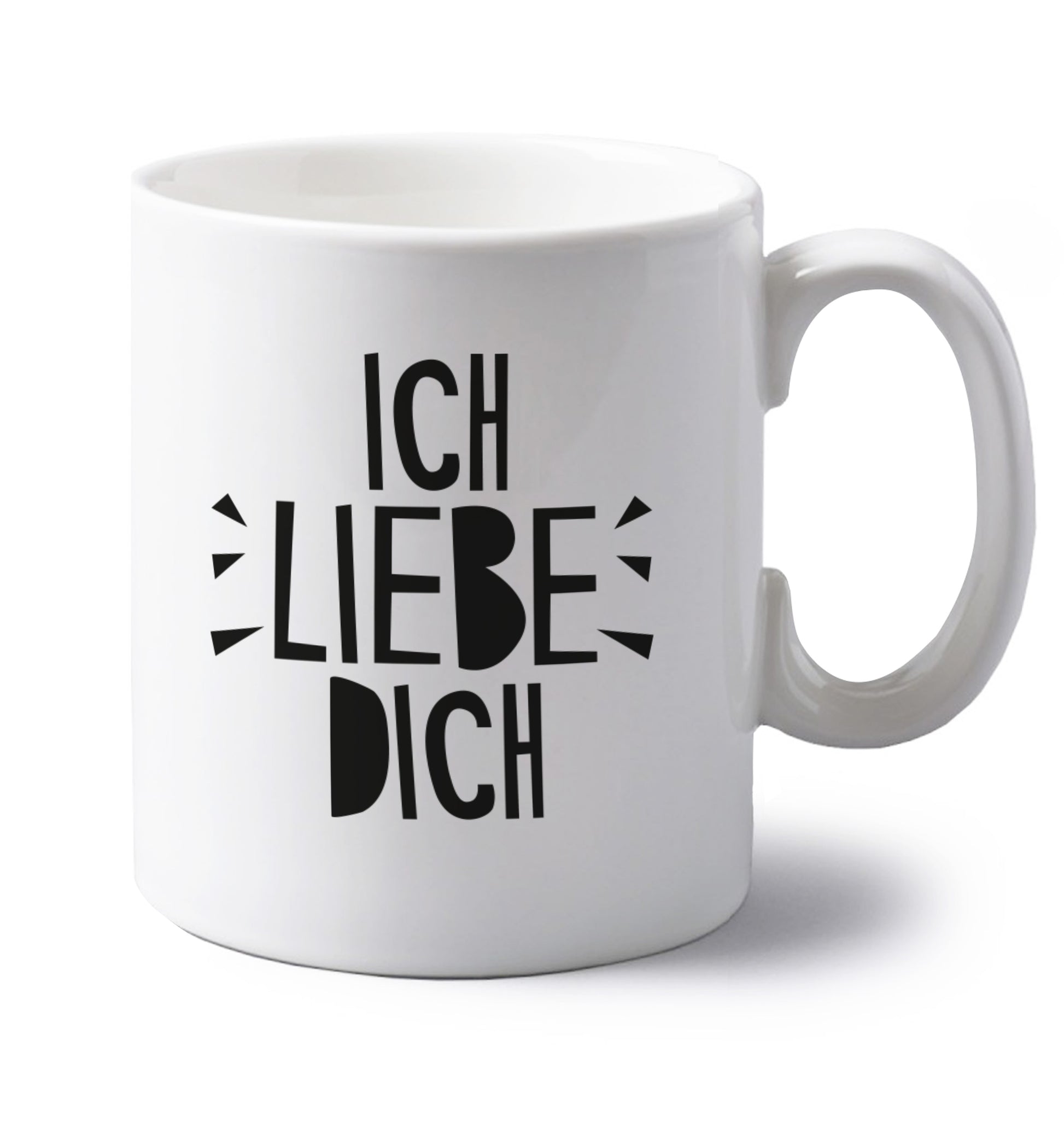 Ich liebe dich - I love you left handed white ceramic mug 