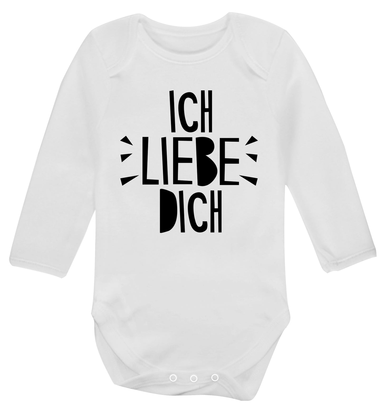 Ich liebe dich - I love you Baby Vest long sleeved white 6-12 months