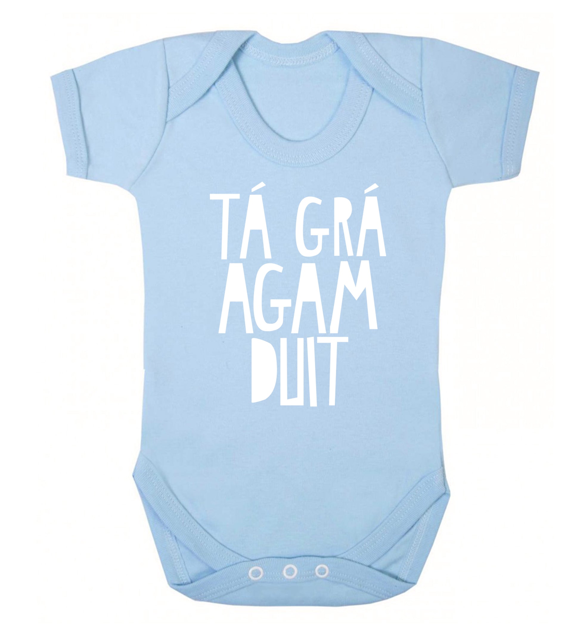 T‚Ä° gr‚Ä° agam duit - I love you Baby Vest pale blue 18-24 months