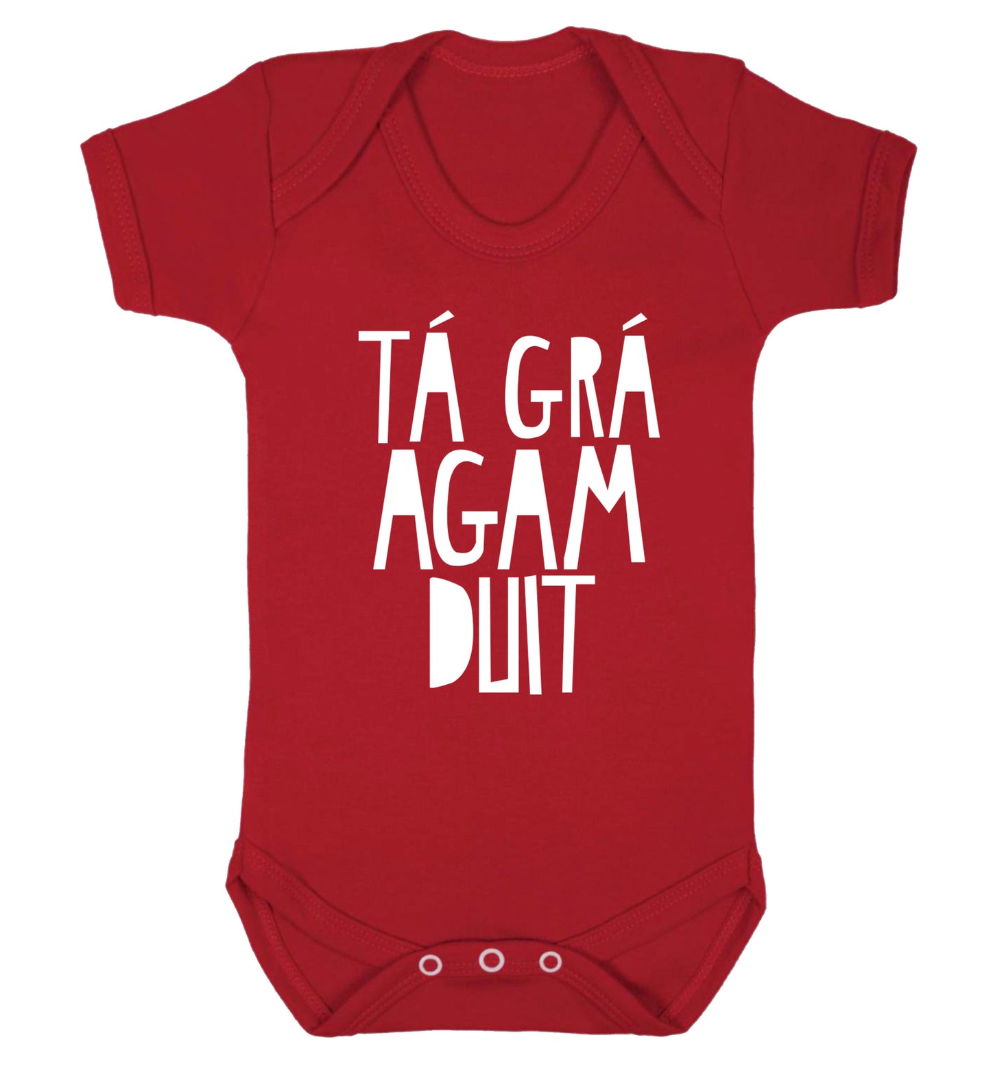 T‚Ä° gr‚Ä° agam duit - I love you Baby Vest red 18-24 months