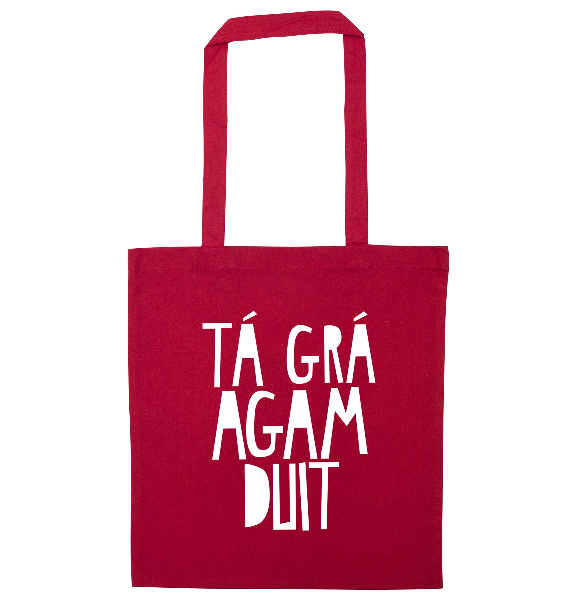 T‡ gr‡ agam duit - I love you red tote bag