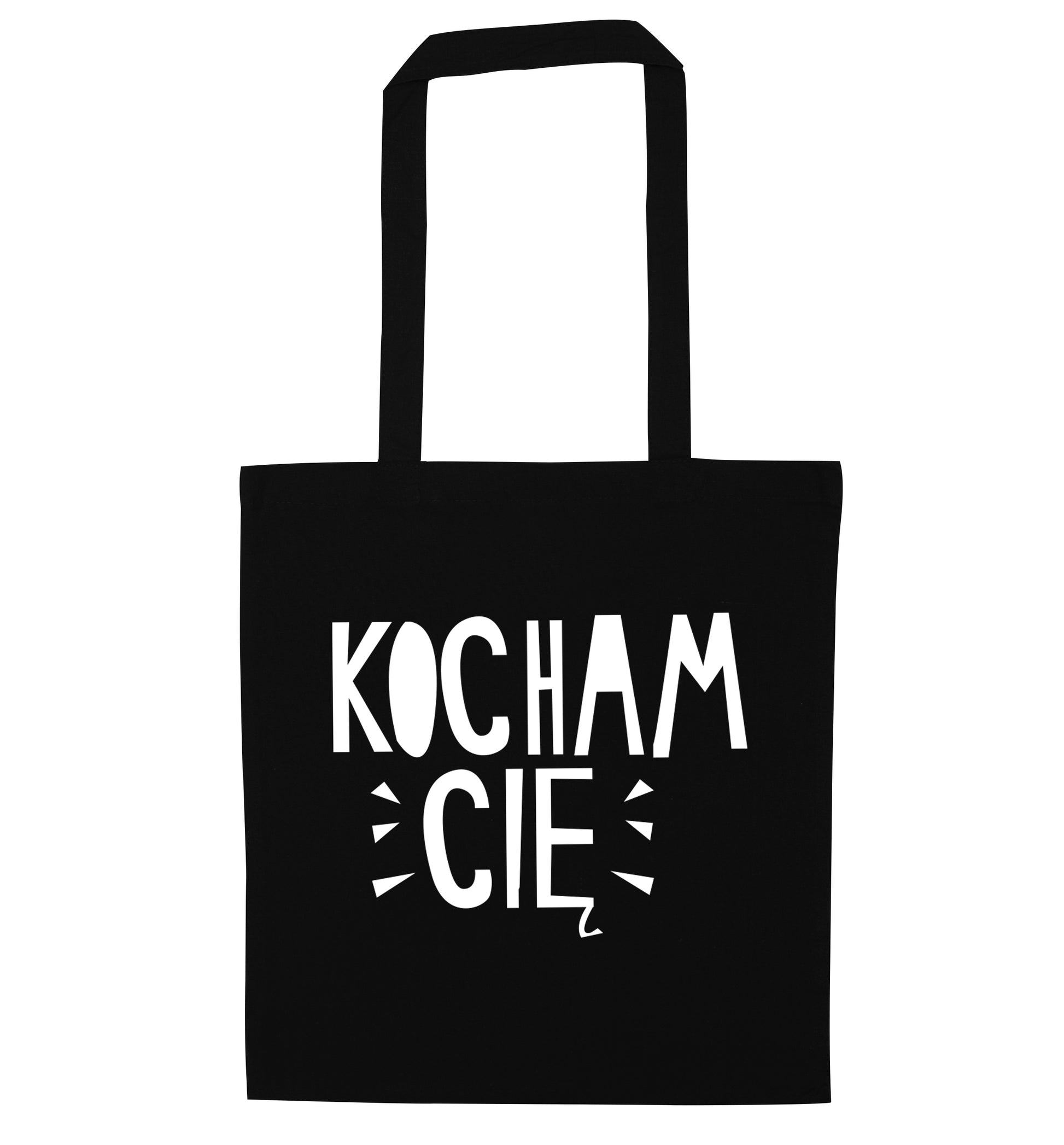 Kocham ci_ - I love you black tote bag