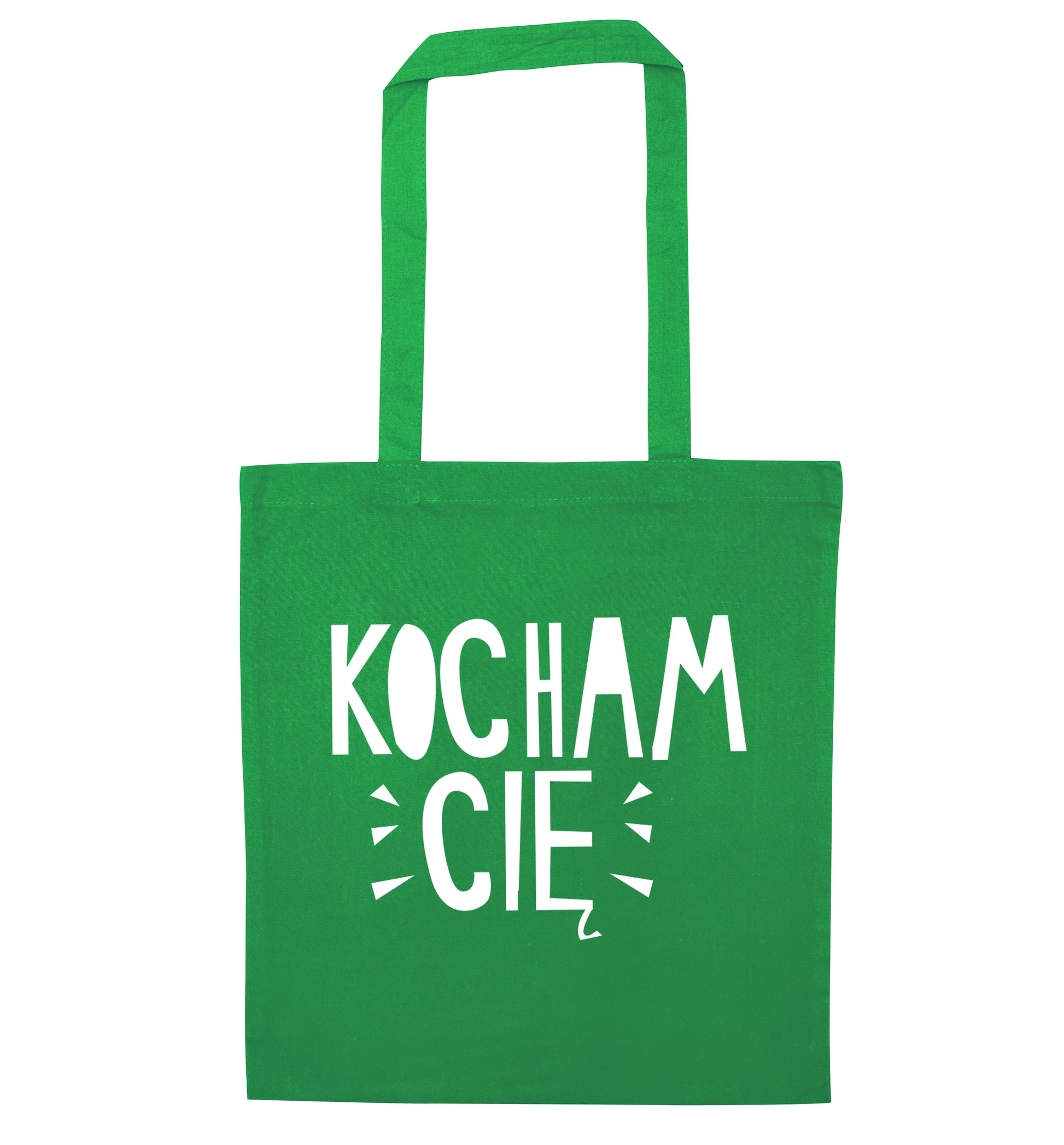 Kocham ci_ - I love you green tote bag