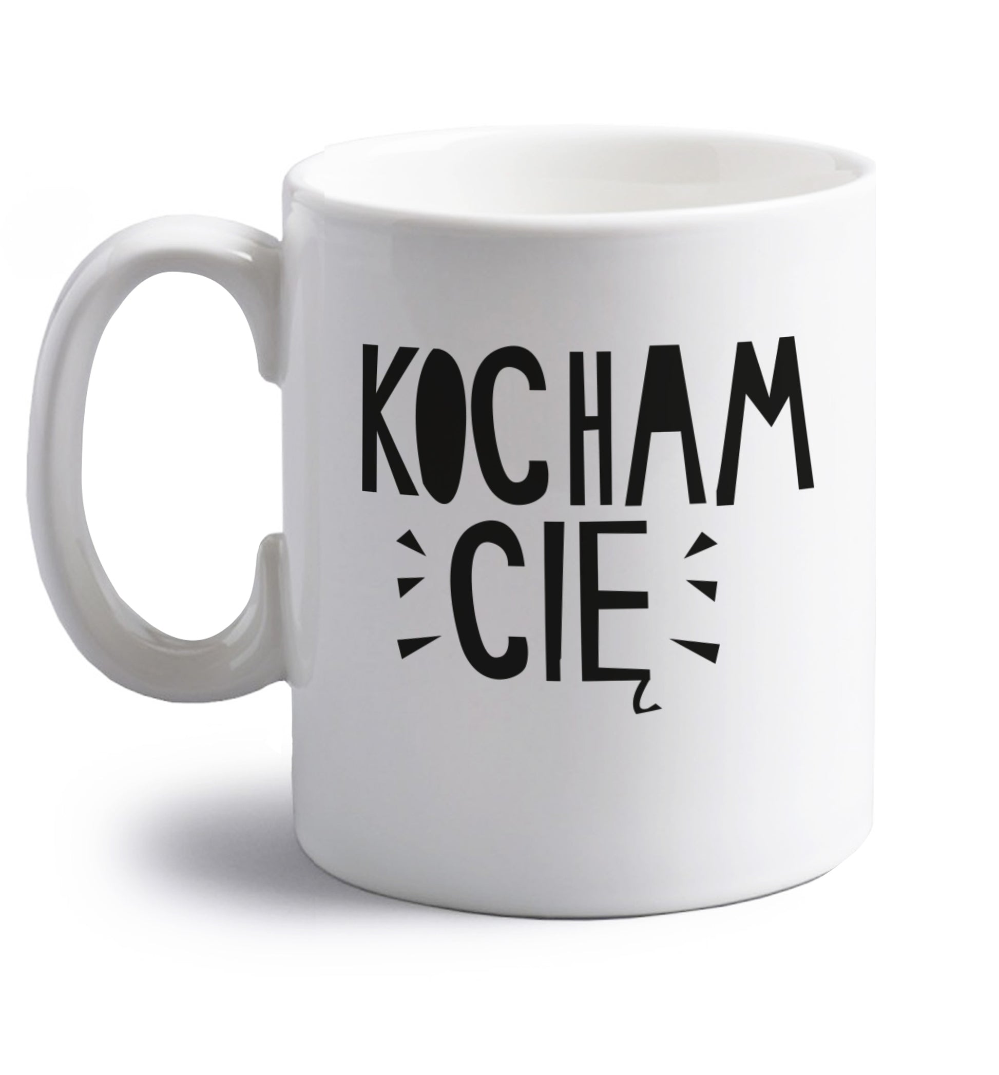Kocham ci_ - I love you right handed white ceramic mug 