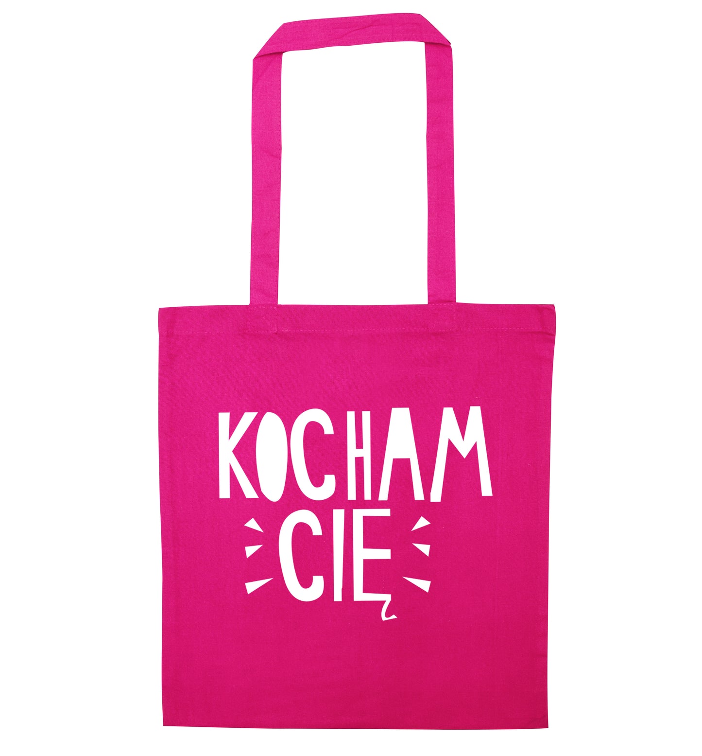 Kocham ci_ - I love you pink tote bag