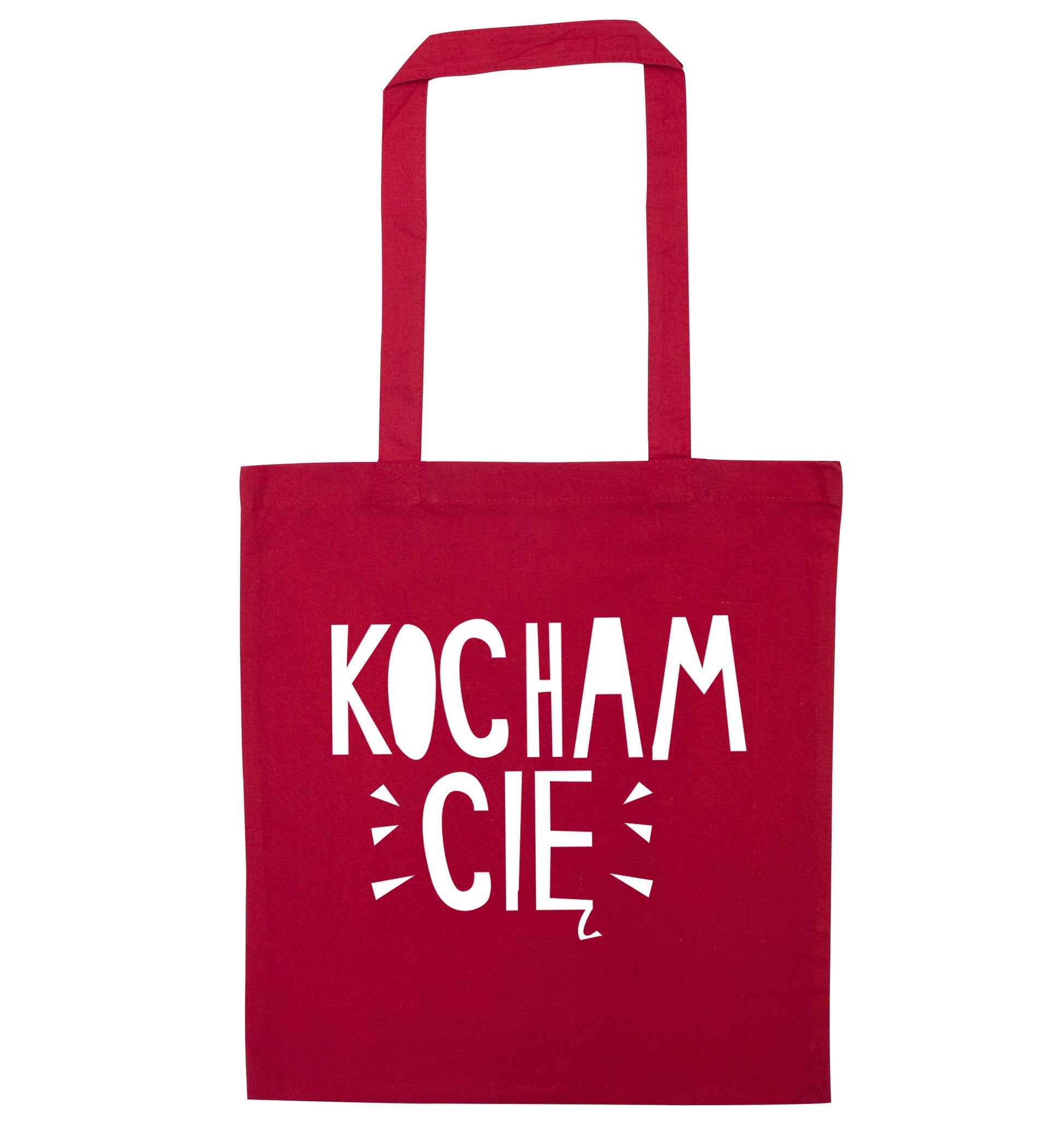 Kocham ci_ - I love you red tote bag