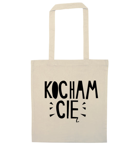 Kocham ci_ - I love you natural tote bag