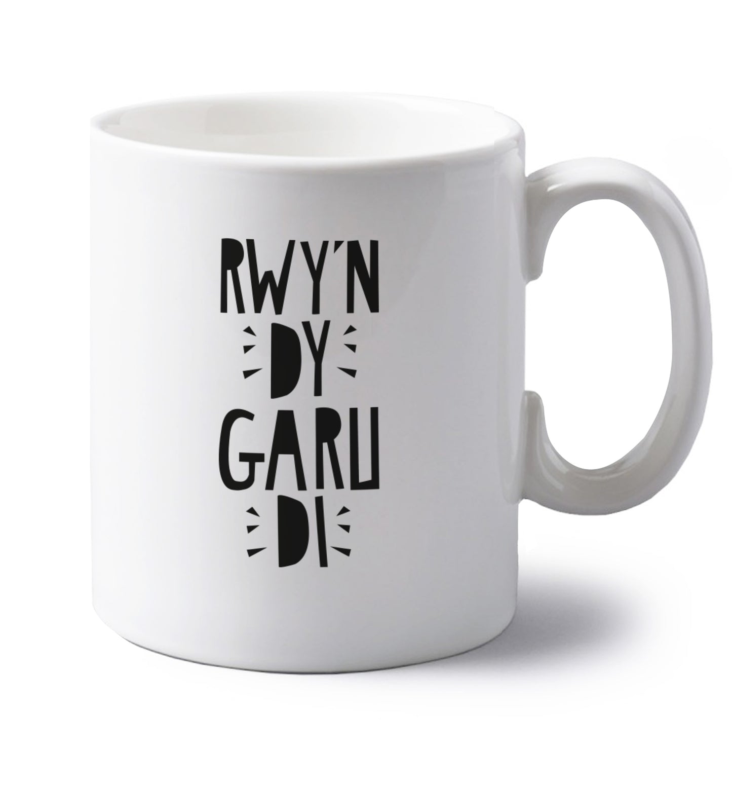 Rwy'n dy garu di - I love you left handed white ceramic mug 