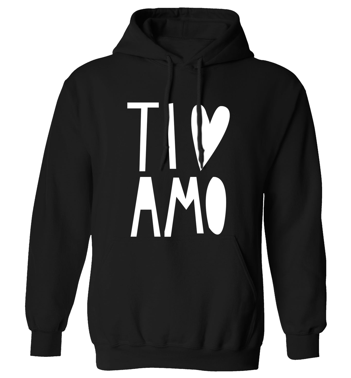 Ti amo - I love you adults unisex black hoodie 2XL