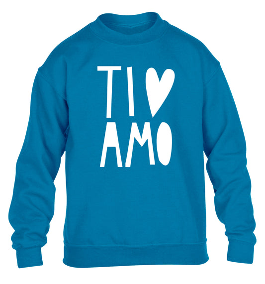 Ti amo - I love you children's blue sweater 12-13 Years