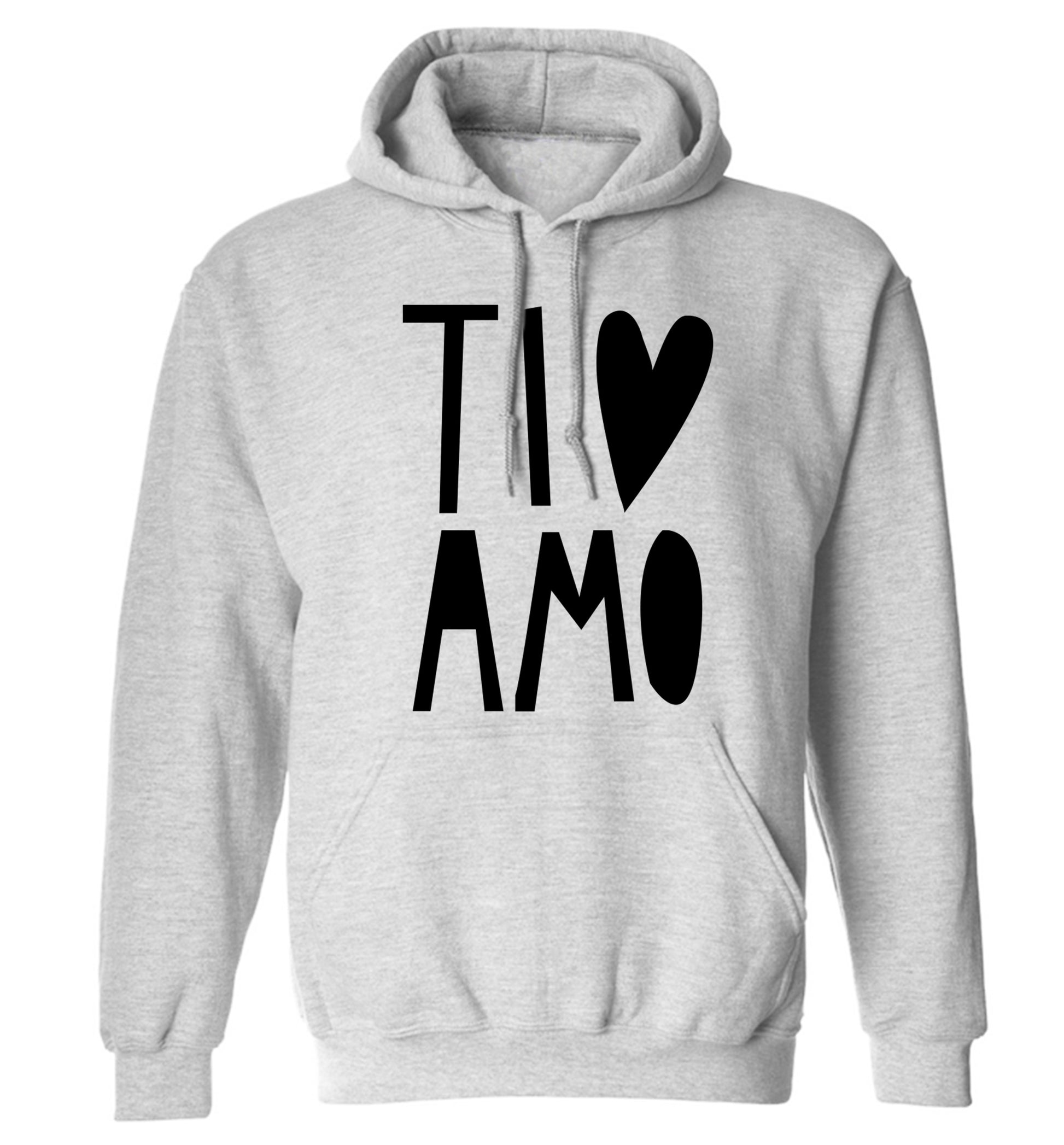 Ti amo - I love you adults unisex grey hoodie 2XL