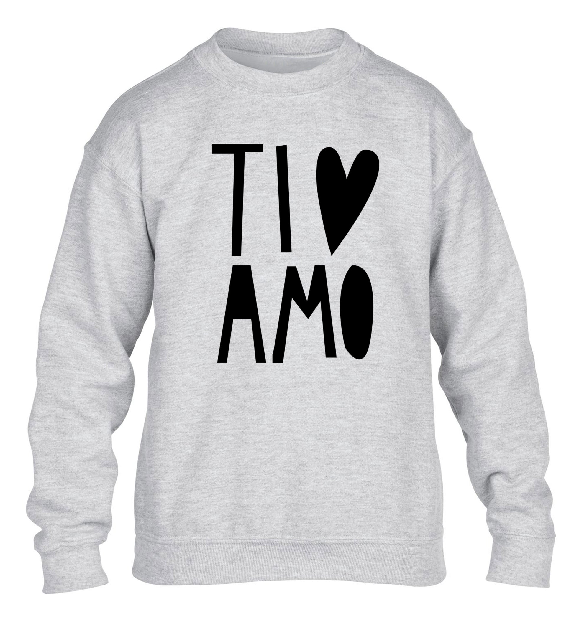 Ti amo - I love you children's grey sweater 12-13 Years