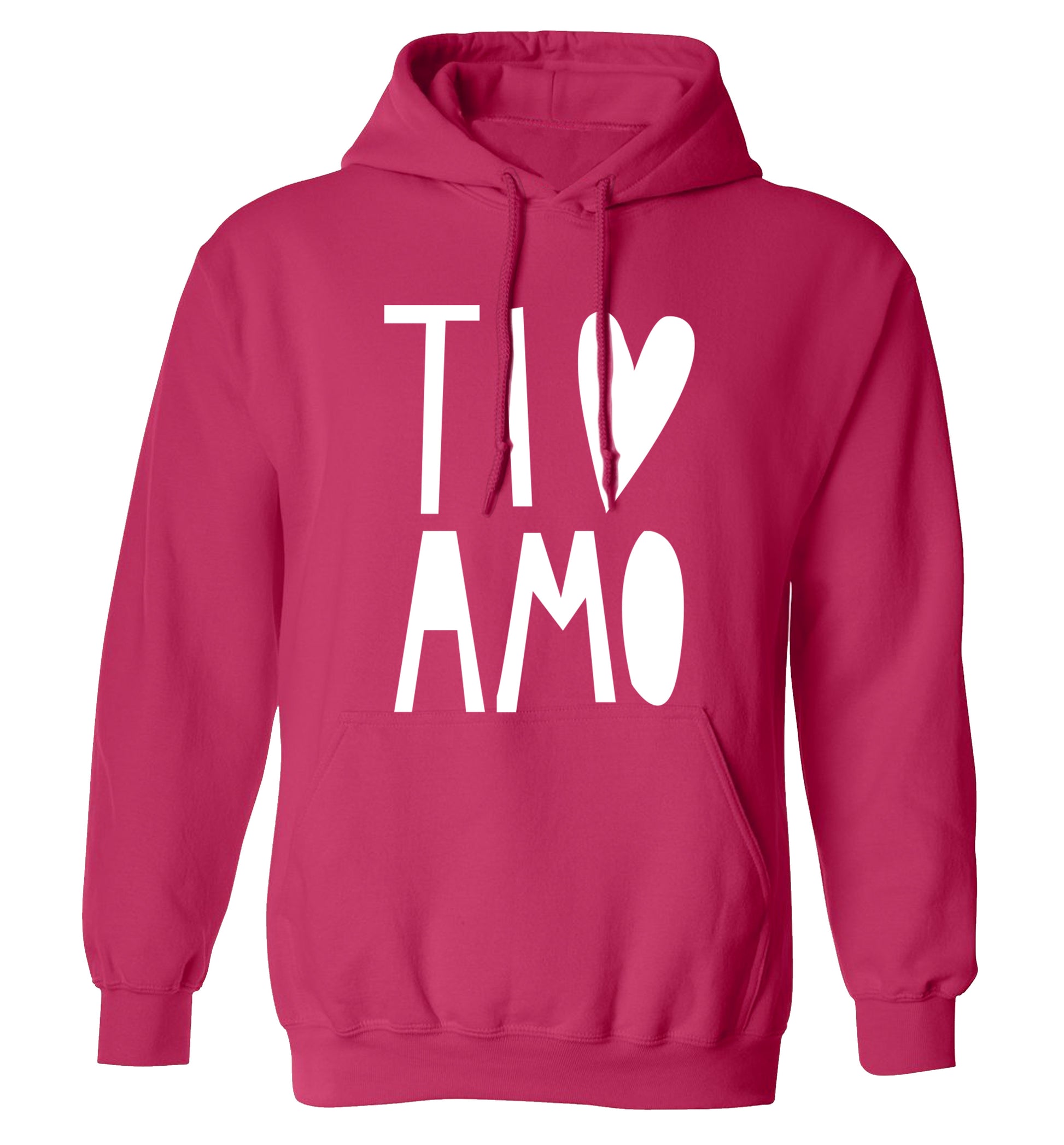 Ti amo - I love you adults unisex pink hoodie 2XL