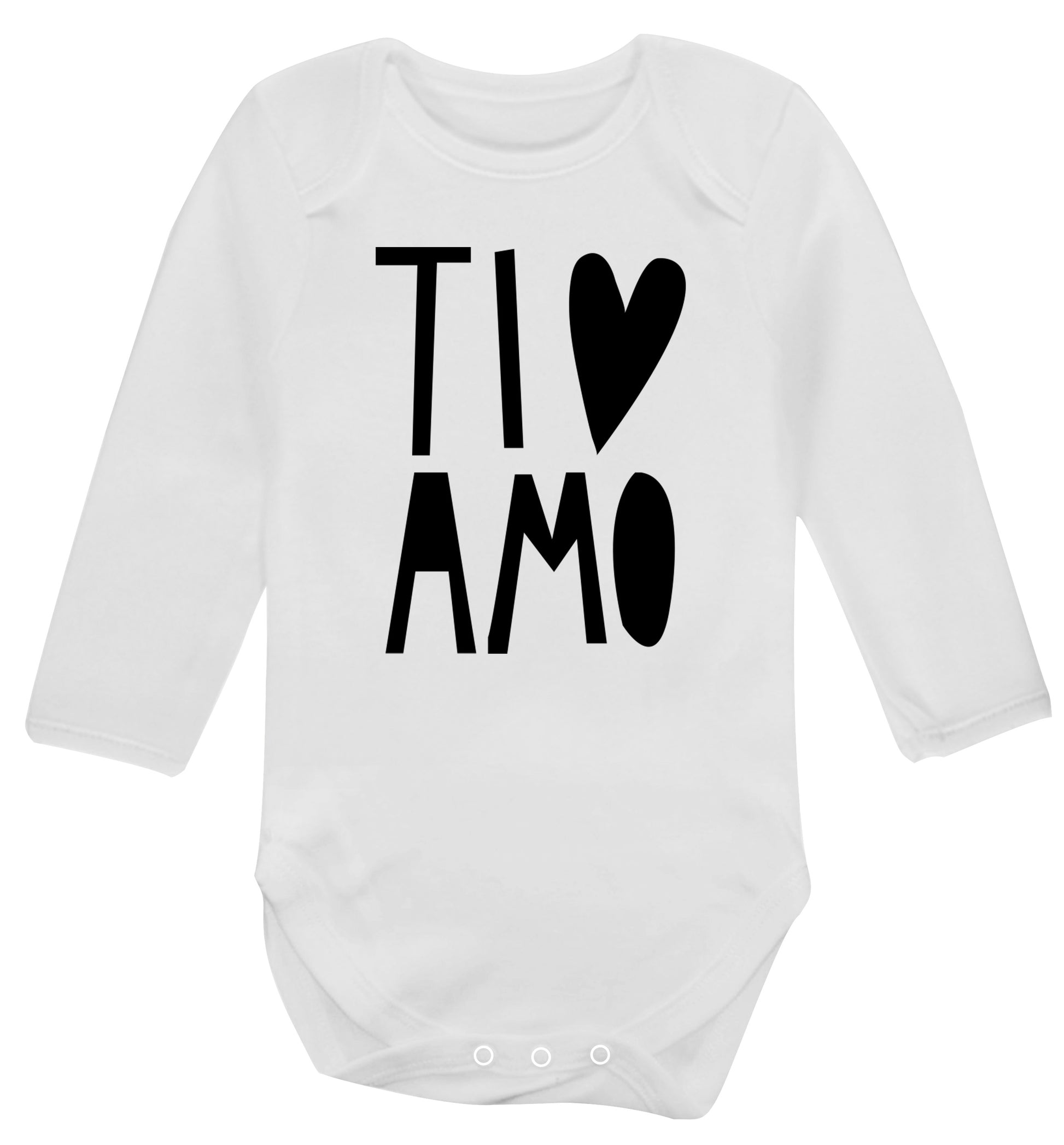 Ti amo - I love you Baby Vest long sleeved white 6-12 months