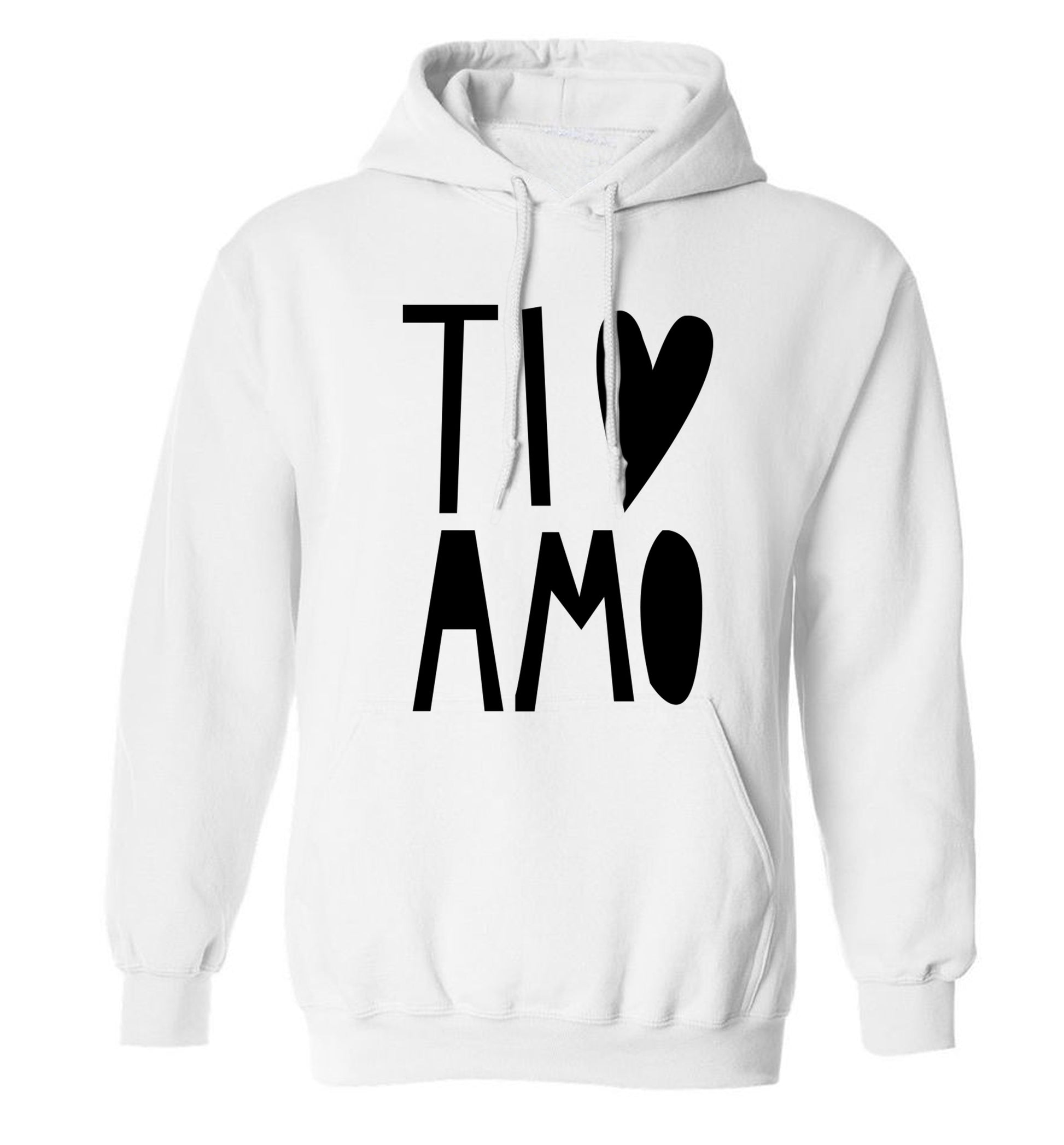 Ti amo - I love you adults unisex white hoodie 2XL