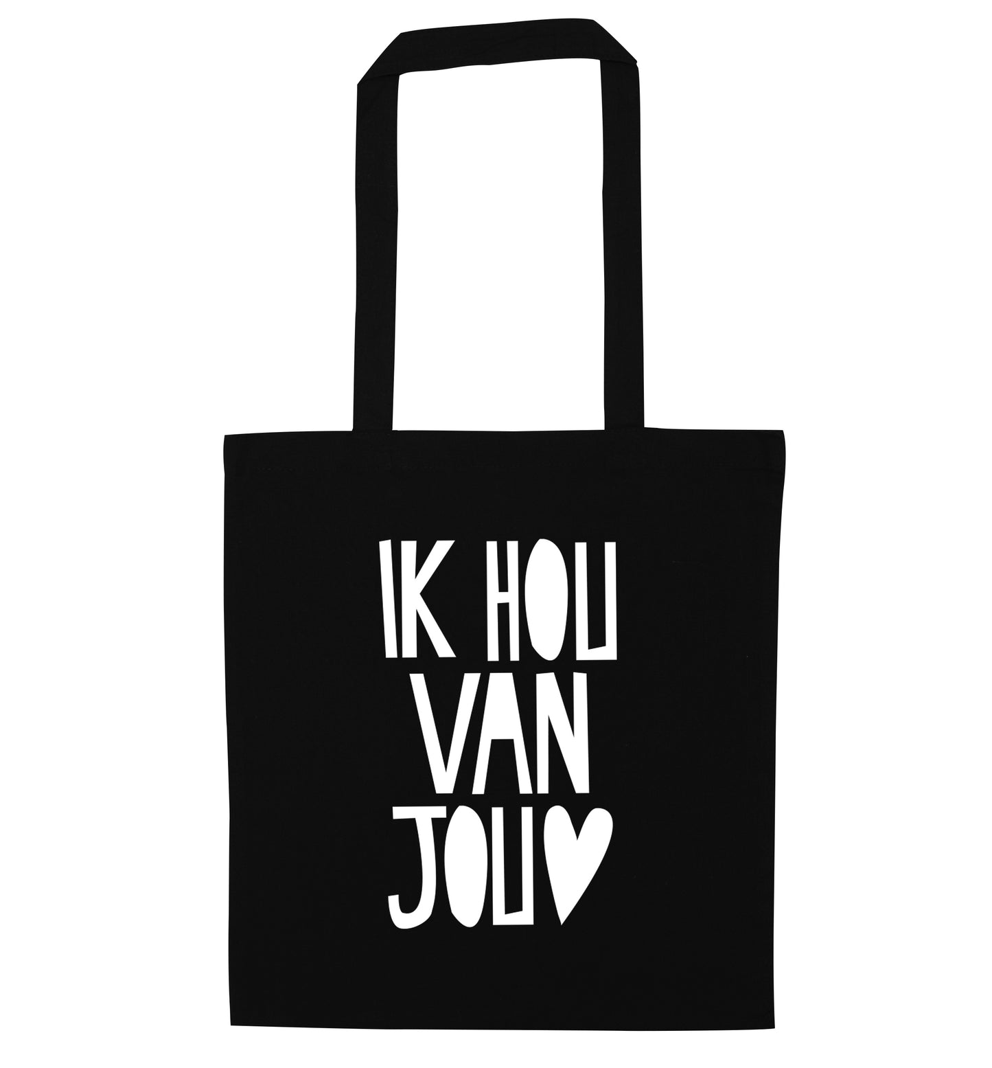 Ik Hau Van Jou - I love you black tote bag