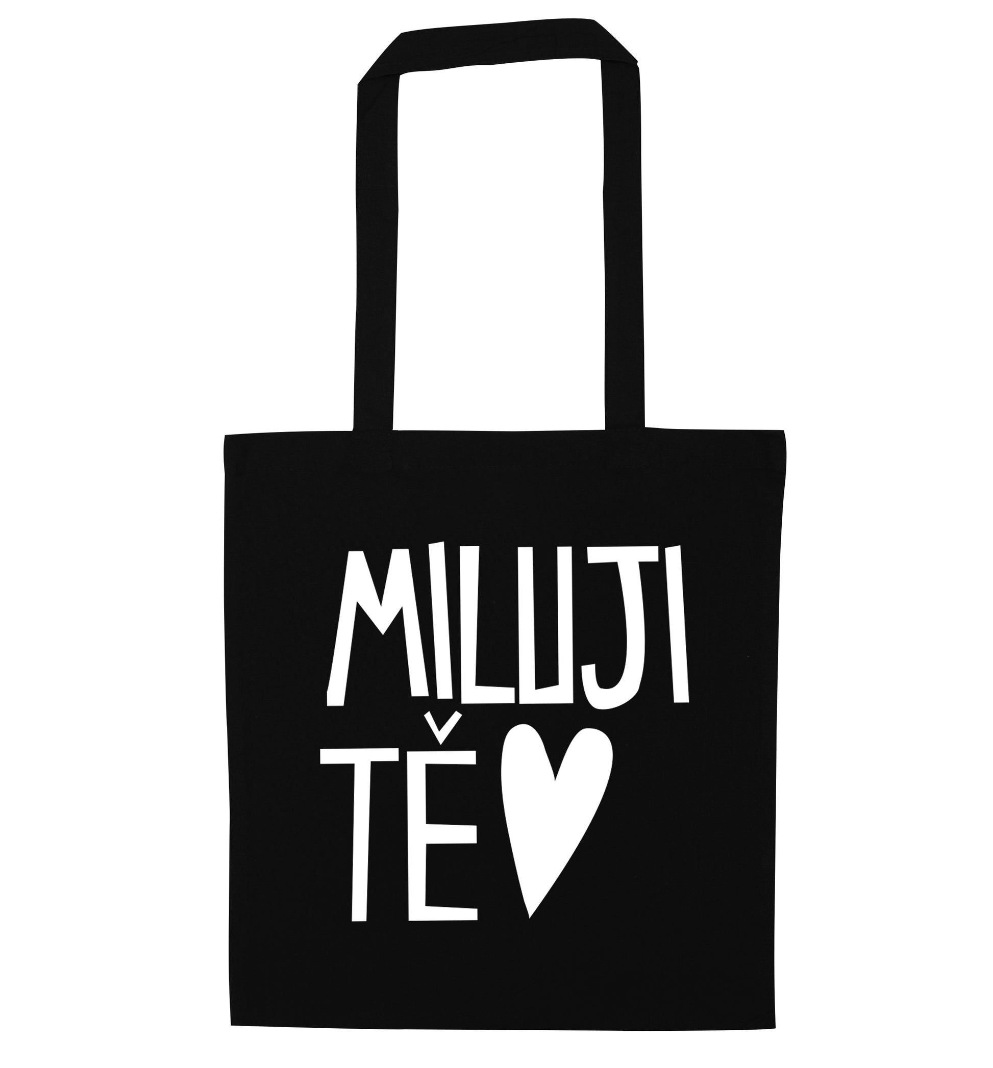 Miluji T_ - I love you black tote bag